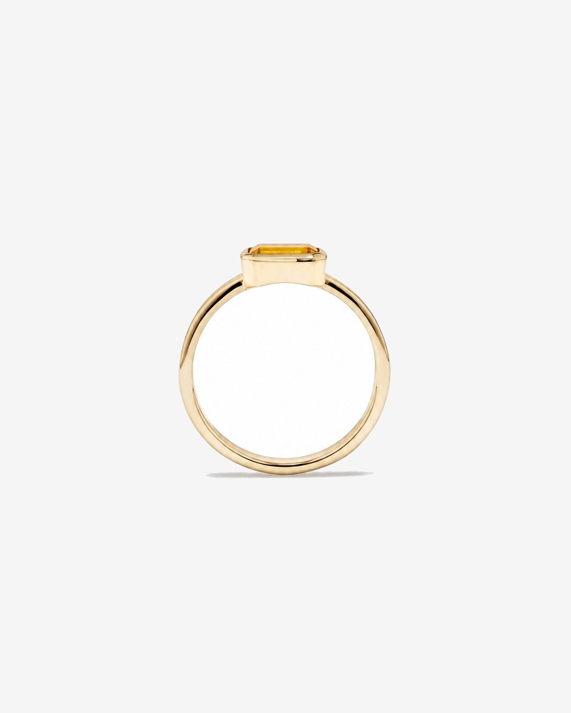 Bague en or jaune 10 carats avec citrine sertie clos