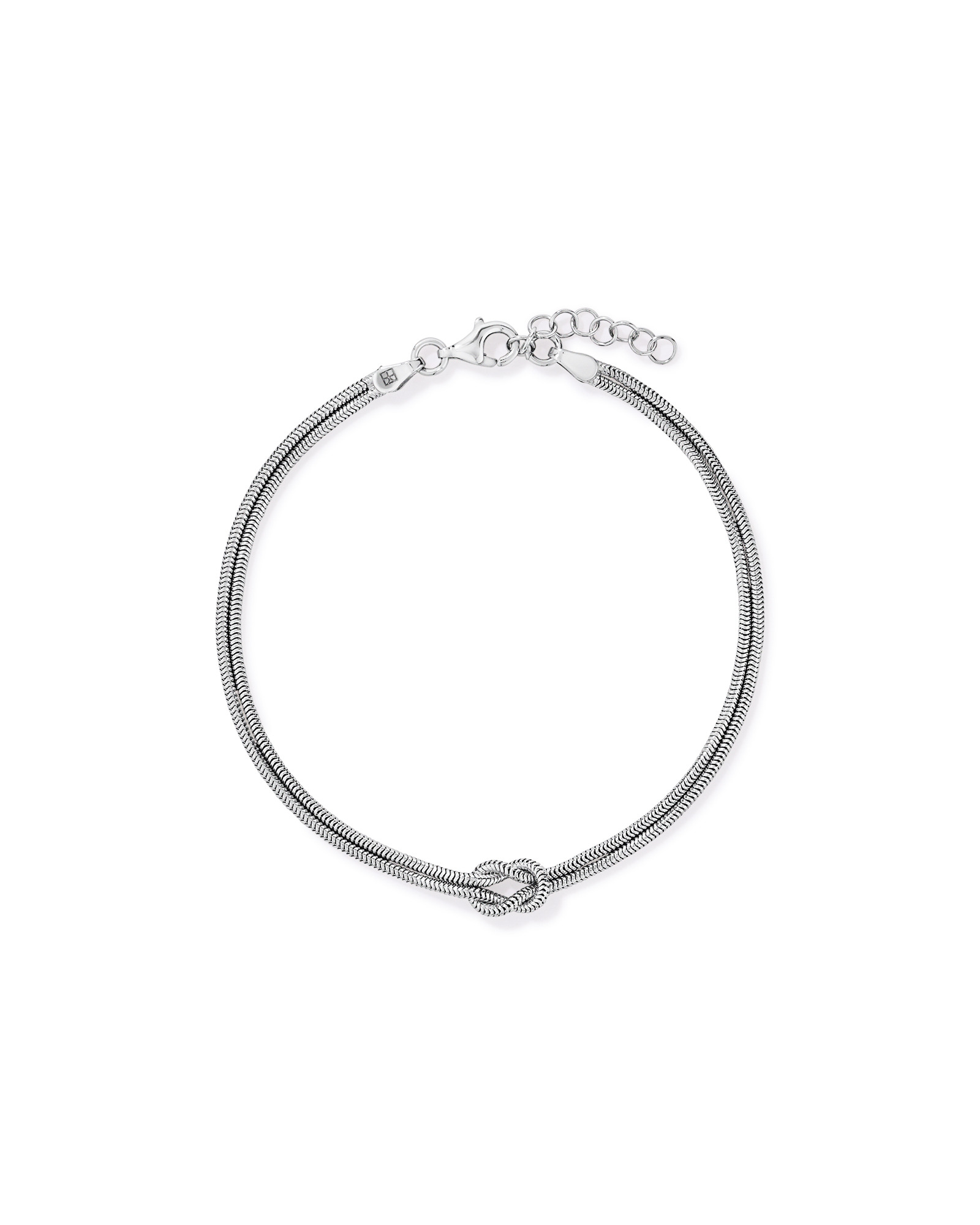21cm (8") Infinity Knot Snake Chain Bracelet in Sterling Silver