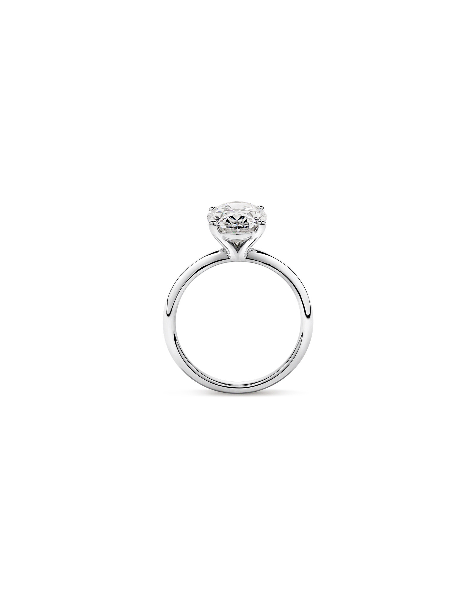 3.00 Carat TW Oval Cut Laboratory-Grown Diamond Solitaire Engagement Ring Platinum