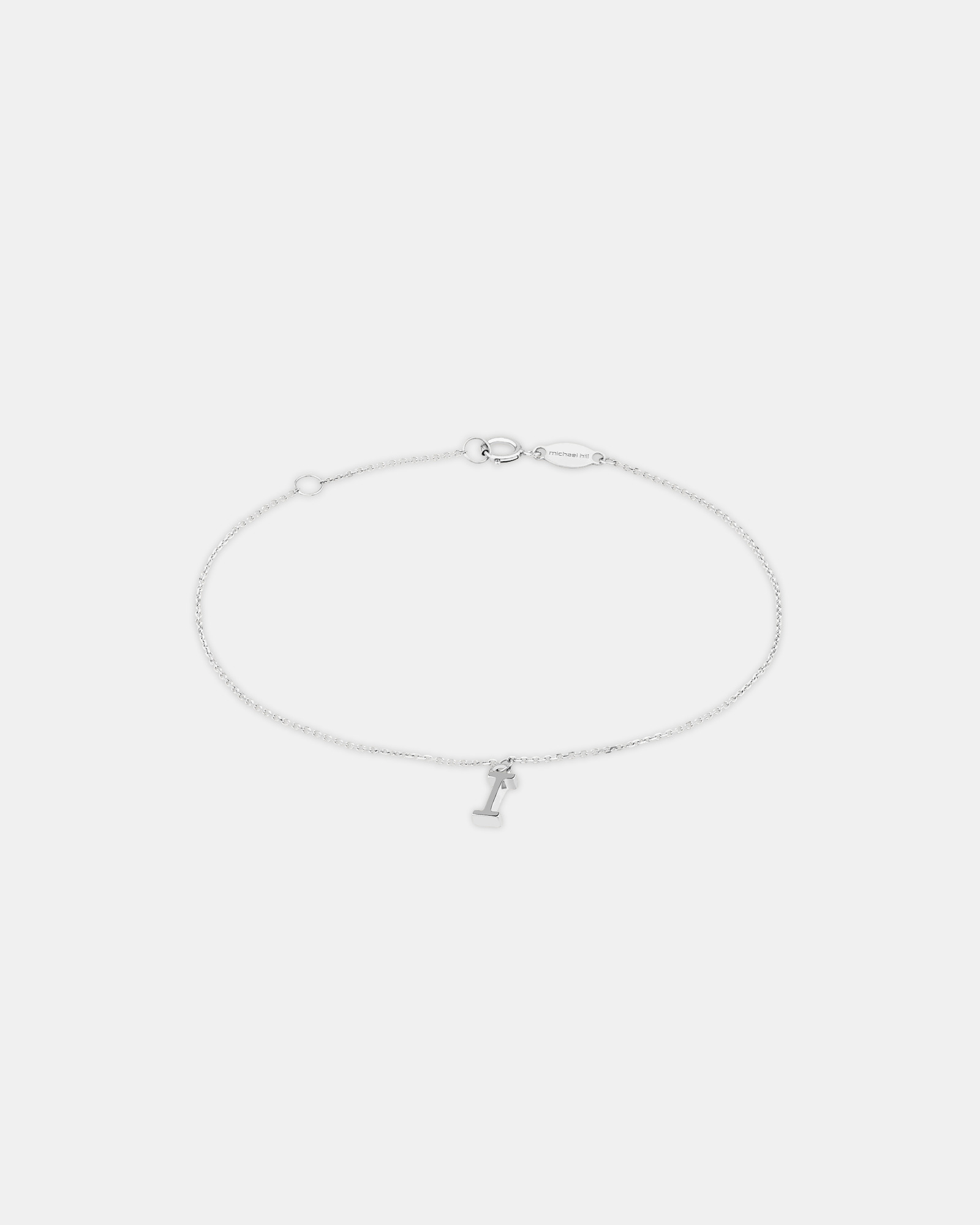 19cm (7.5") I Initial Bracelet in Sterling Silver