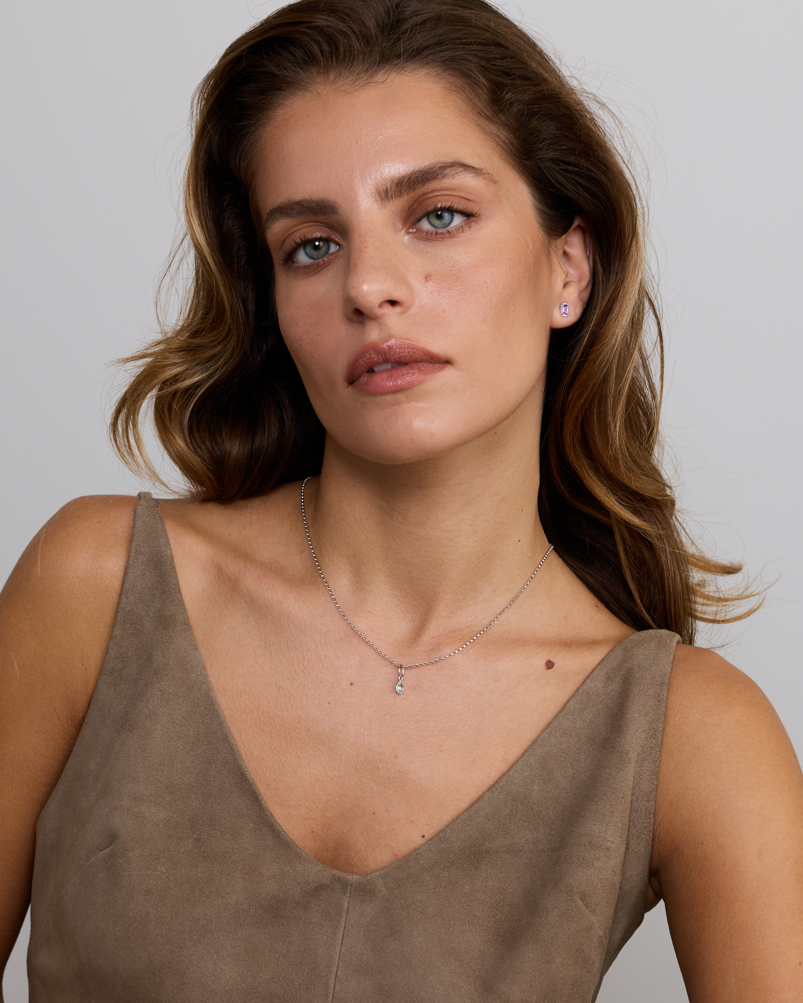 Pear-Cut Aquamarine Pendant in Sterling Silver