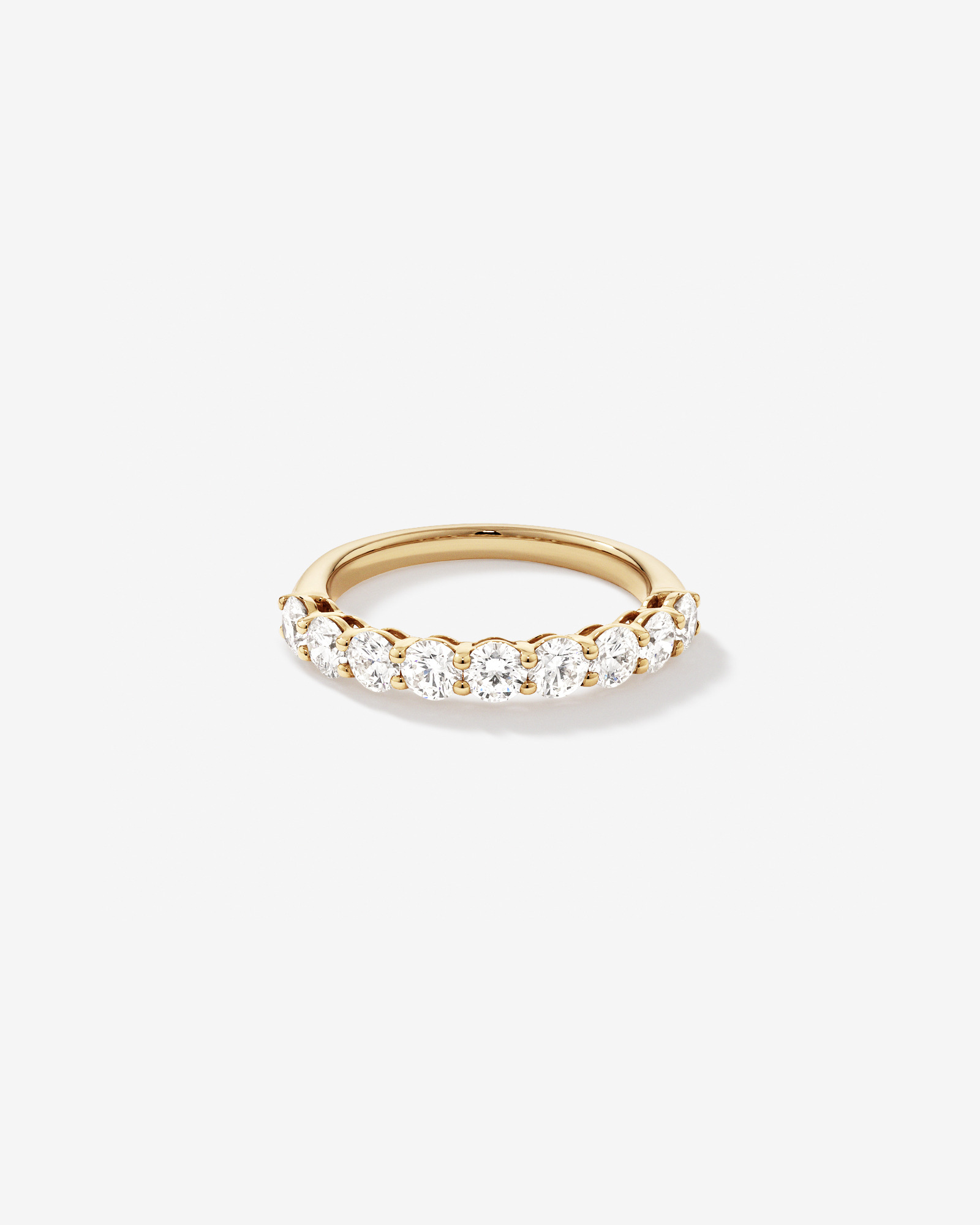 Alliance en or jaune 14 carats avec diamants de laboratoire taille brillant rond (poids total 1,30 carat)
