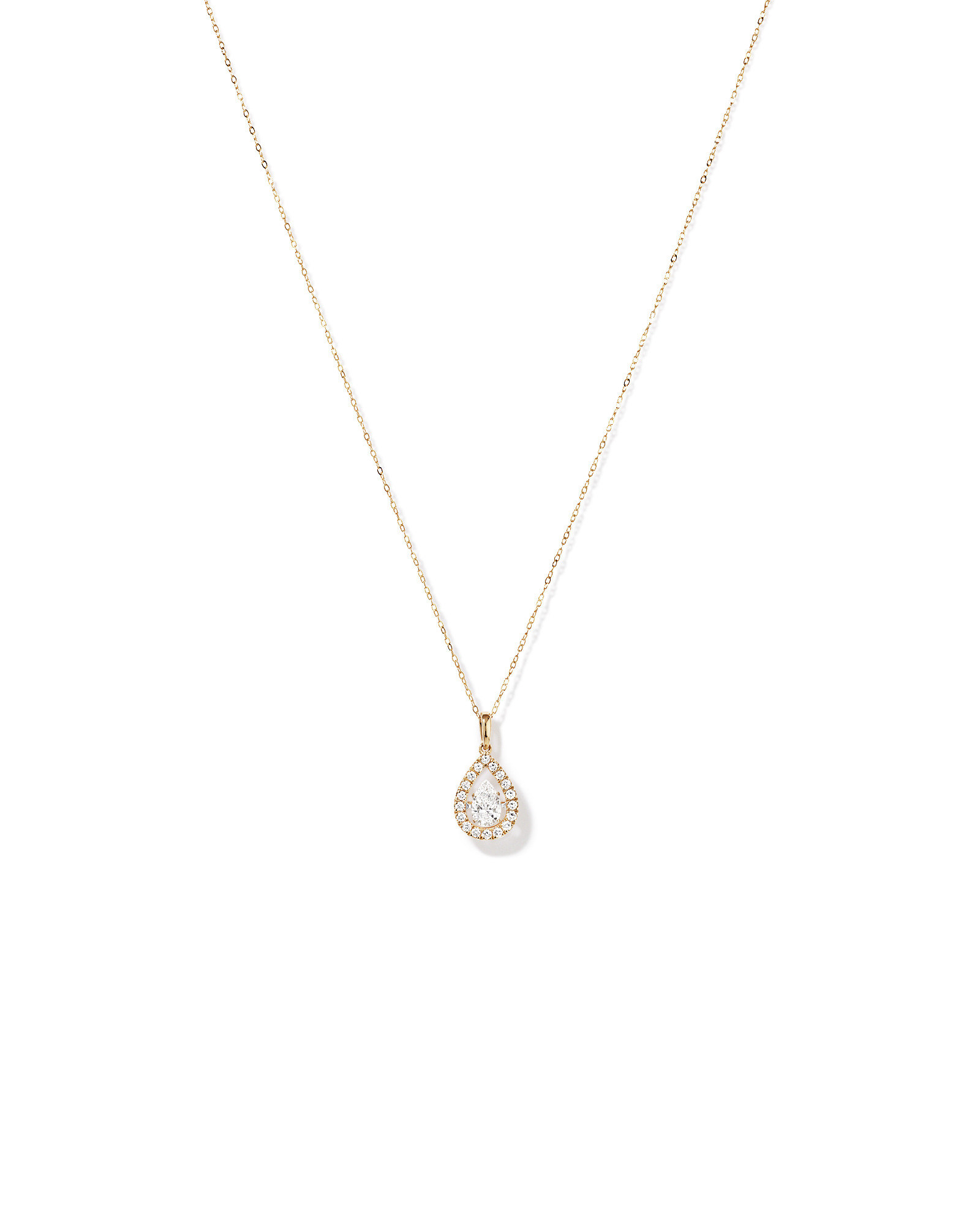 Lume Lab Pear Pendant with 1.00 Carat TW of Laboratory-Grown Diamonds in 10kt White Gold