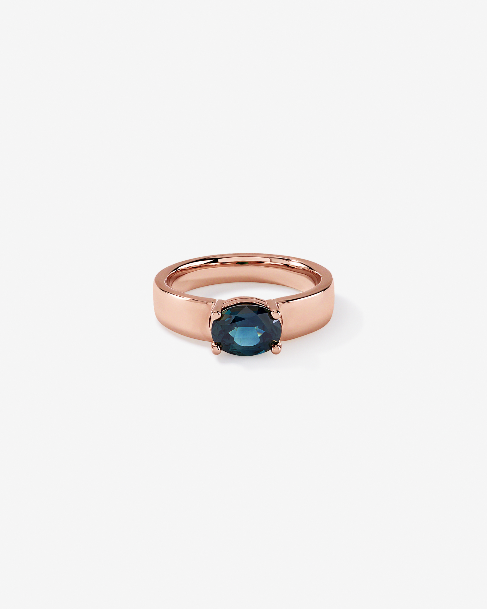 Australian Parti Sapphire East-to-West Set Ring 10kt Rose Gold