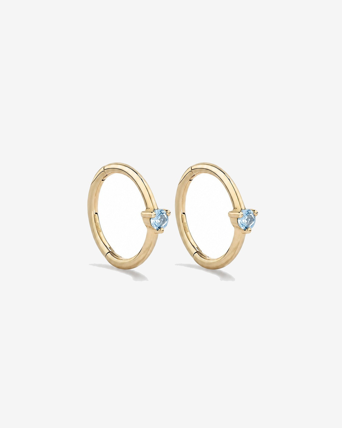 10mm Aquamarine Accent Sleepers in 10kt Yellow Gold