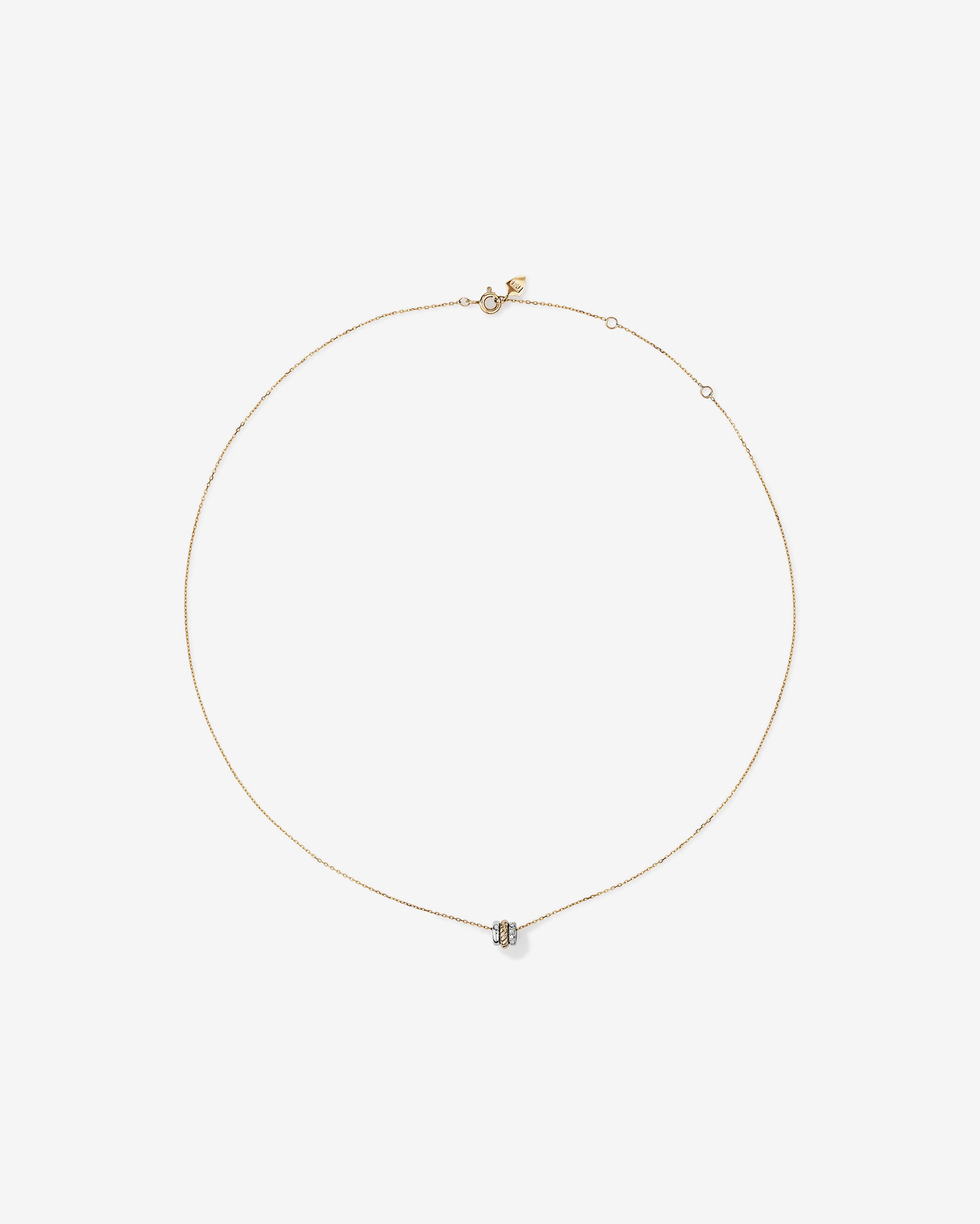 Collier en argent sterling et or jaune 10 K avec diamants totalisant 0,09 ct