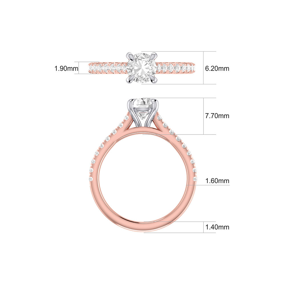 Engagement Ring with 1 1/4 Carat TW of Diamonds in 14kt Rose/White Gold
