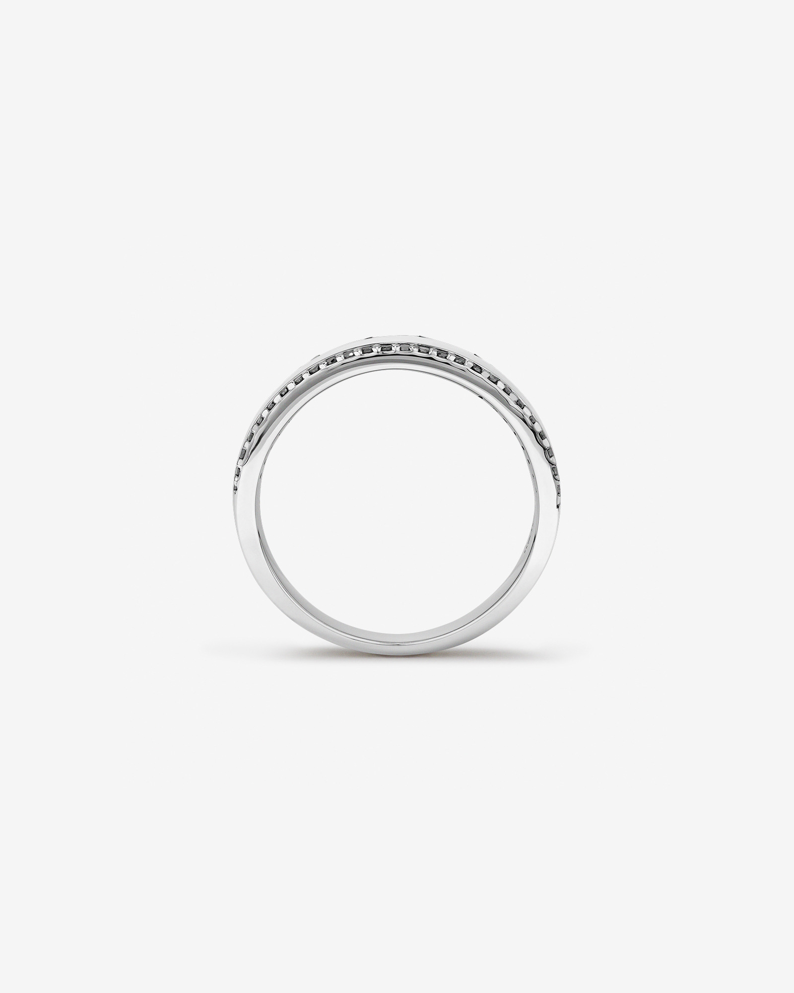 Bague en argent à diamants noirs totalisant 0,25 ct pour homme