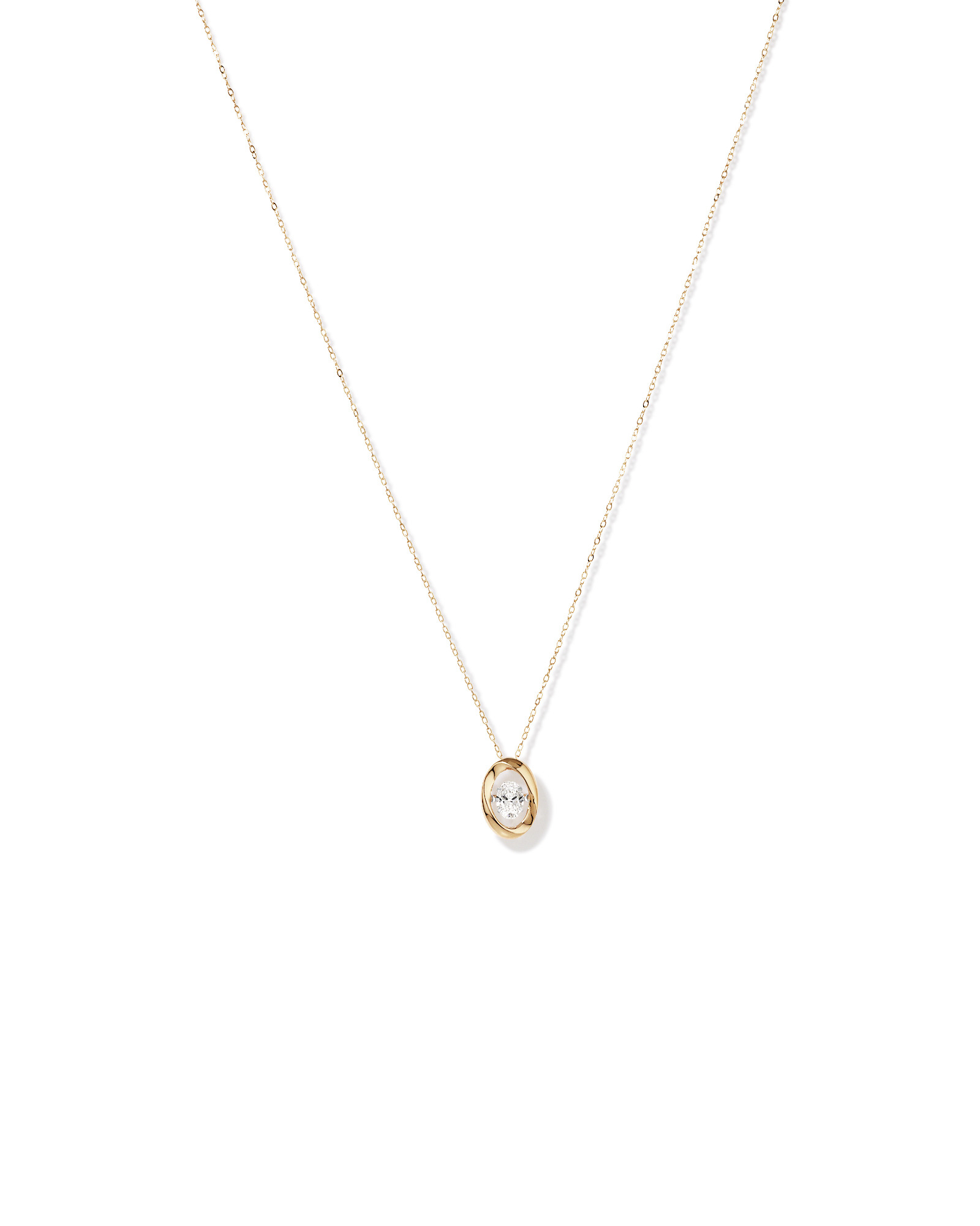 Pendentif ovale Lume Lab avec 0,50 carat TW de diamant cultivé en laboratoire en or blanc 10 kt