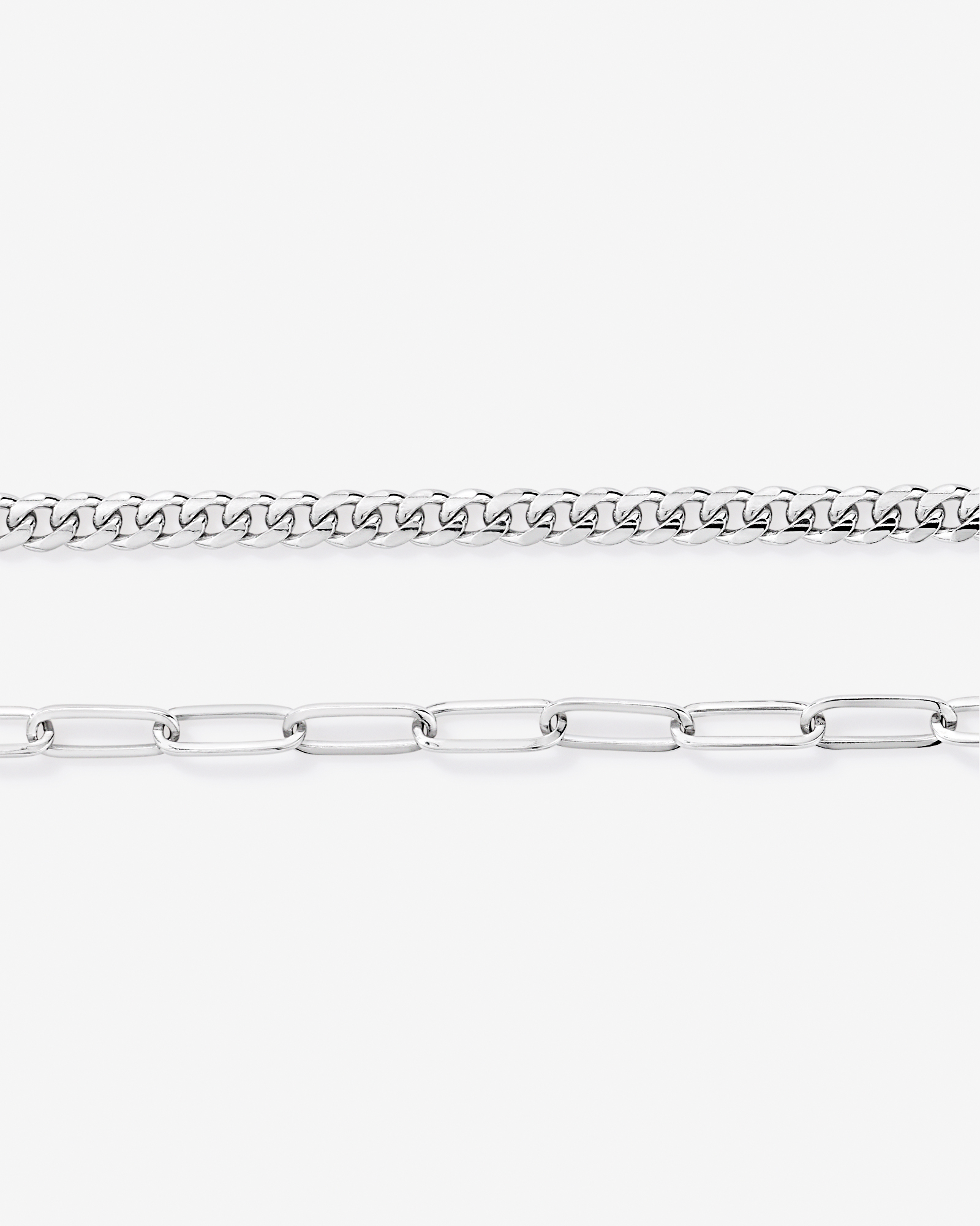 Trombone et collier en maillon de curb en argent sterling