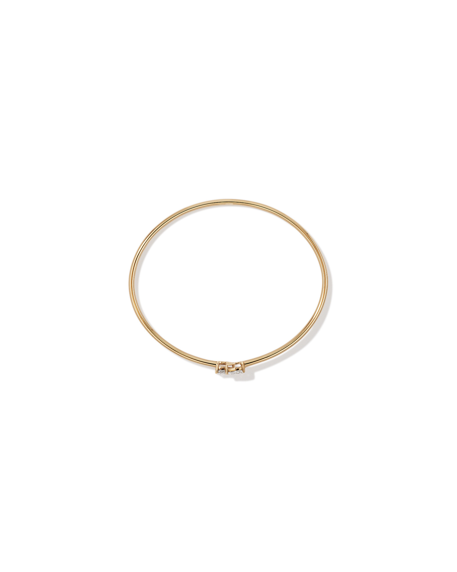 0.60 Carat TW of Laboratory-Grown Pear Cut Diamond Torque Bangle in 10kt Yellow Gold