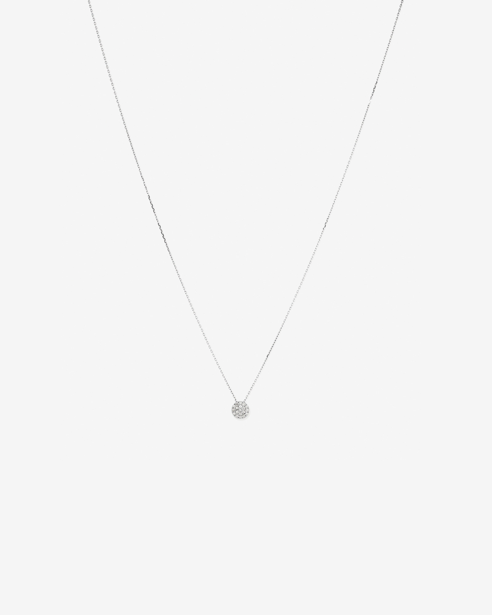 Pendentif grappe ronde en diamant en or blanc 10kt