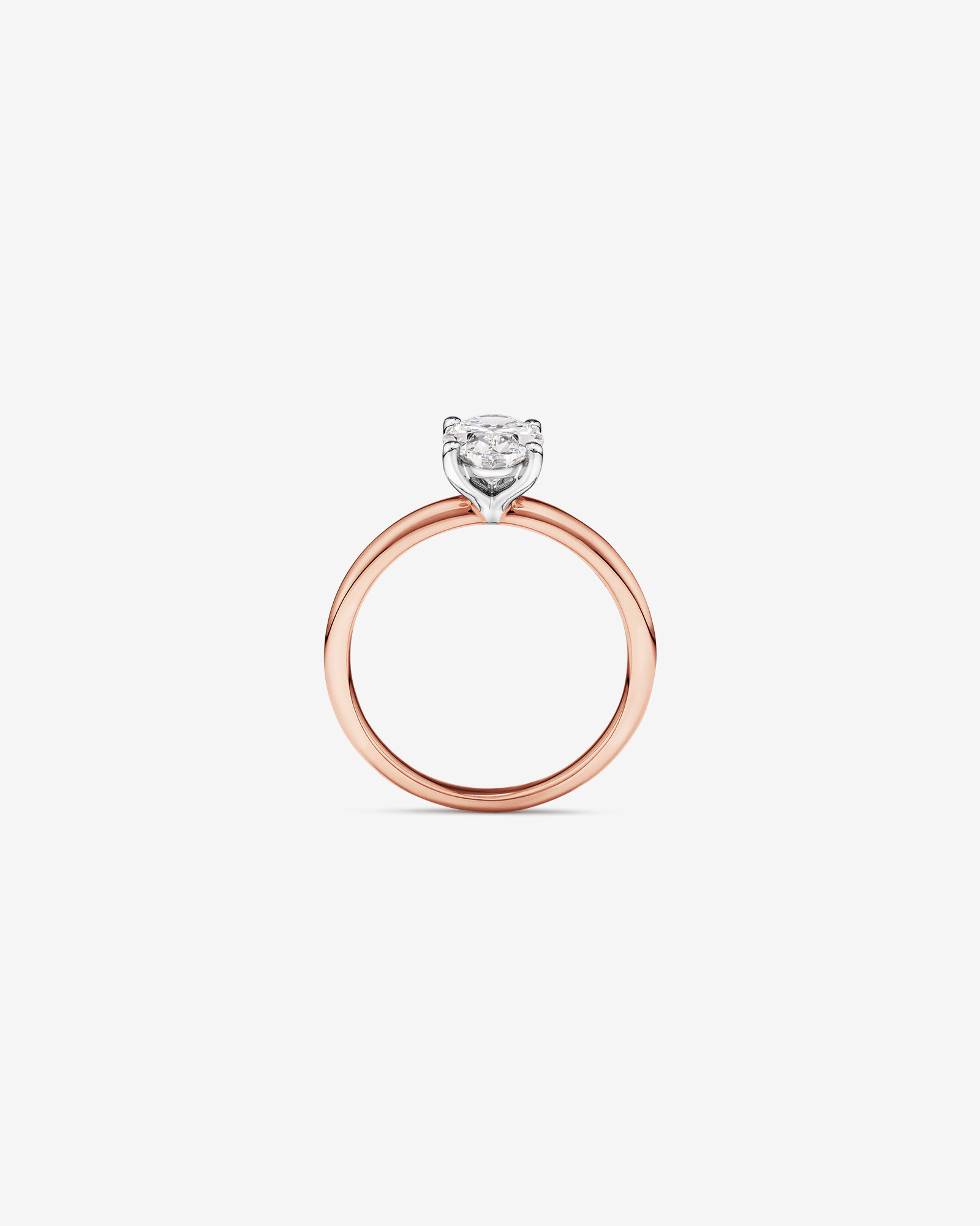 1.25 Carat TW Oval Laboratory-Grown Diamond Solitaire Engagement Ring 14kt Rose and White Gold