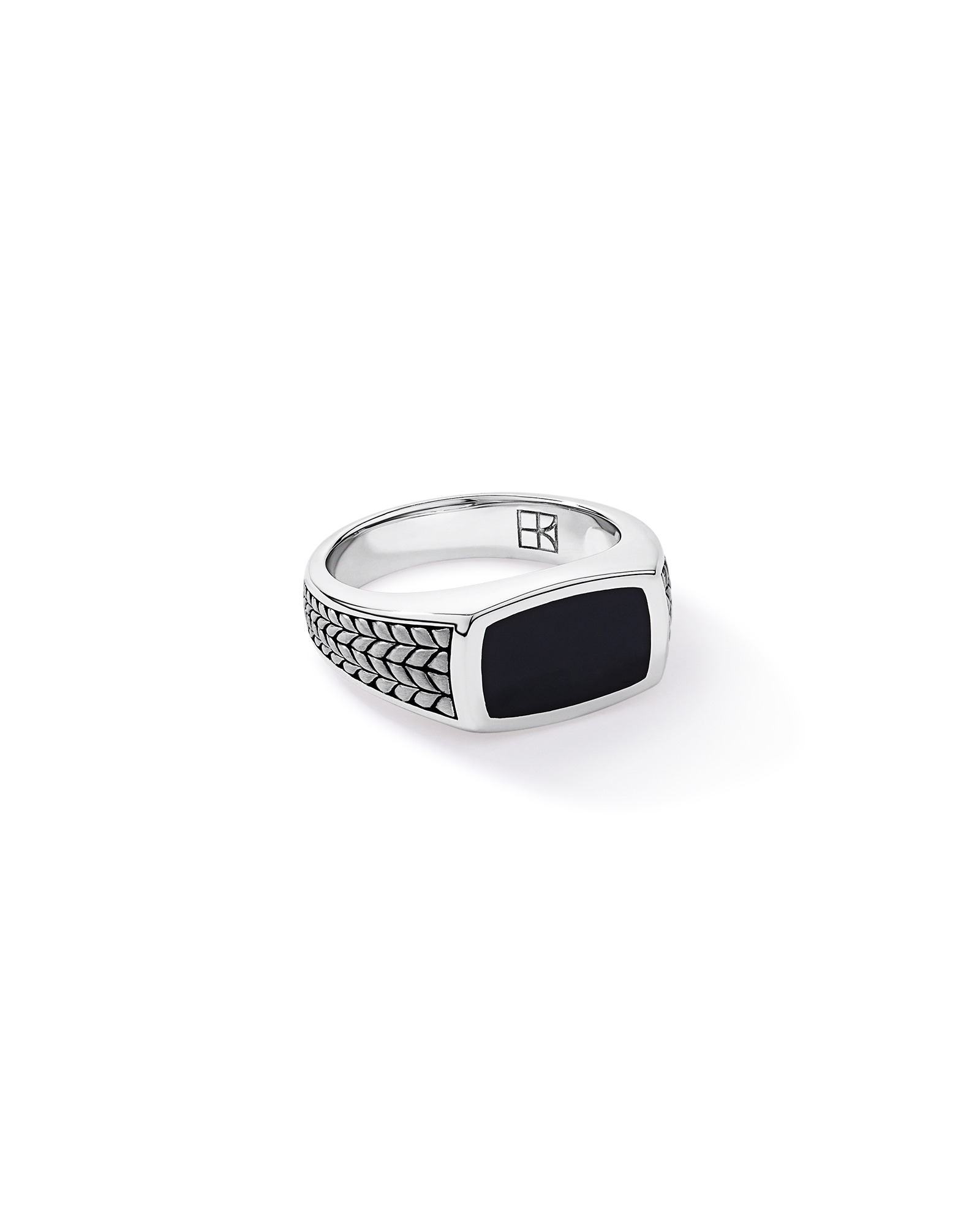 Black Onyx Signet Ring in Sterling Silver