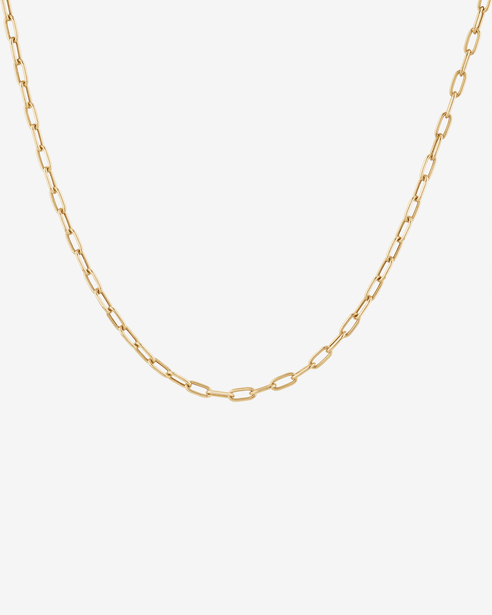 45cm (18”) 3.5mm Hollow Paperclip Chain in 10kt Yellow Gold