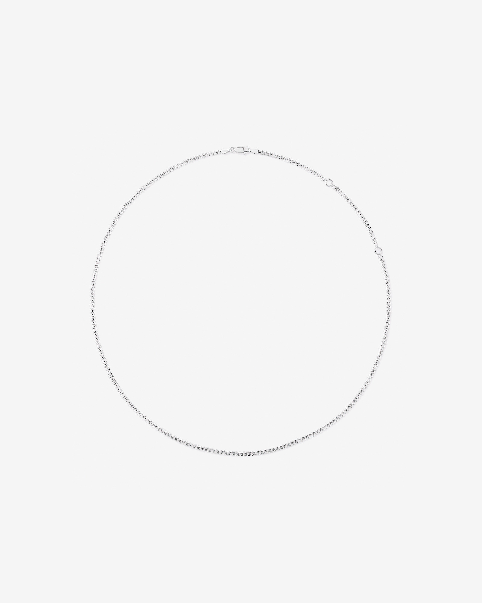 55cm (22") 2.5-3mm Width Fine Curb Chain Necklace in Sterling Silver
