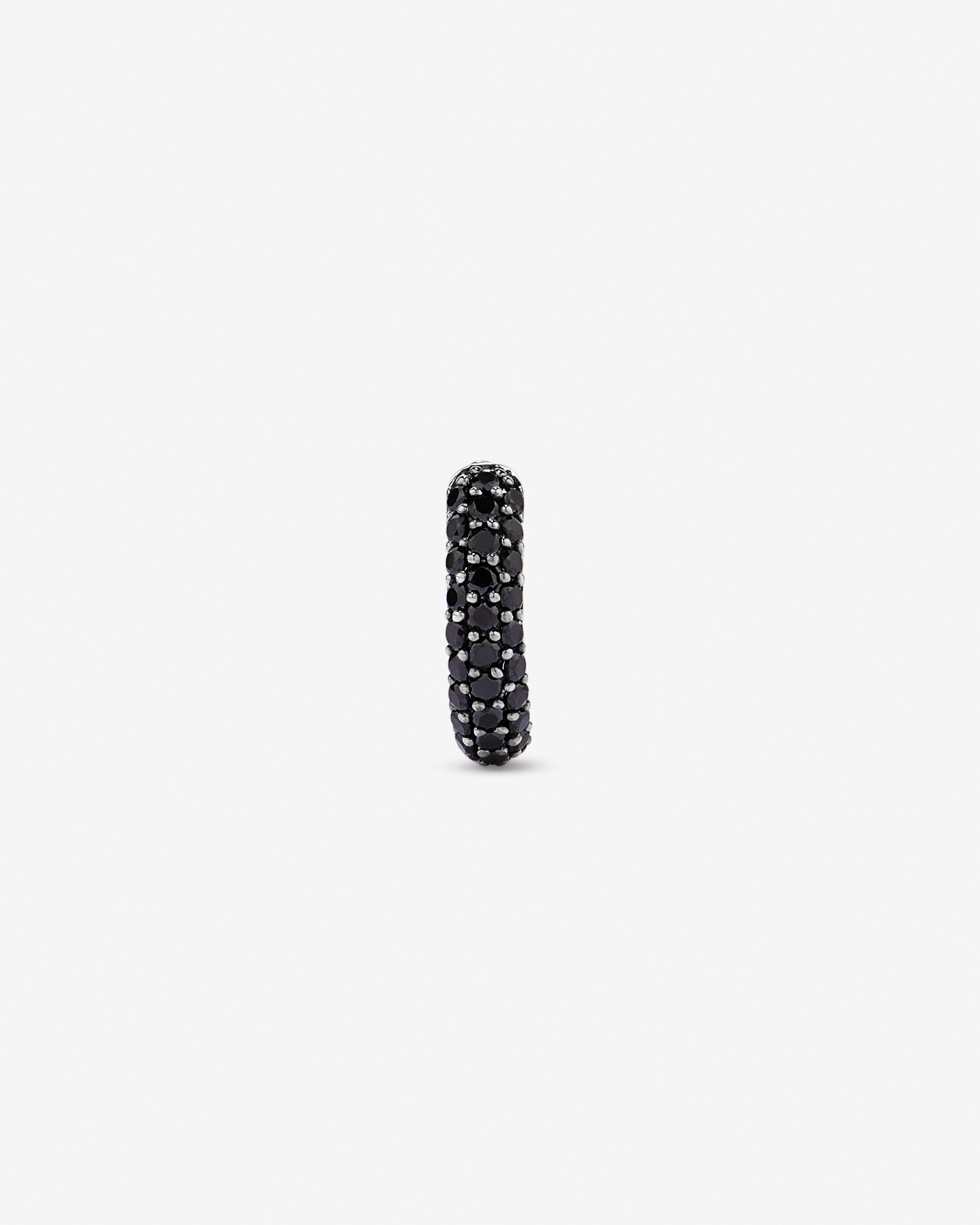 0.34 Carat TW Black Diamond Huggie Earring in Sterling Silver