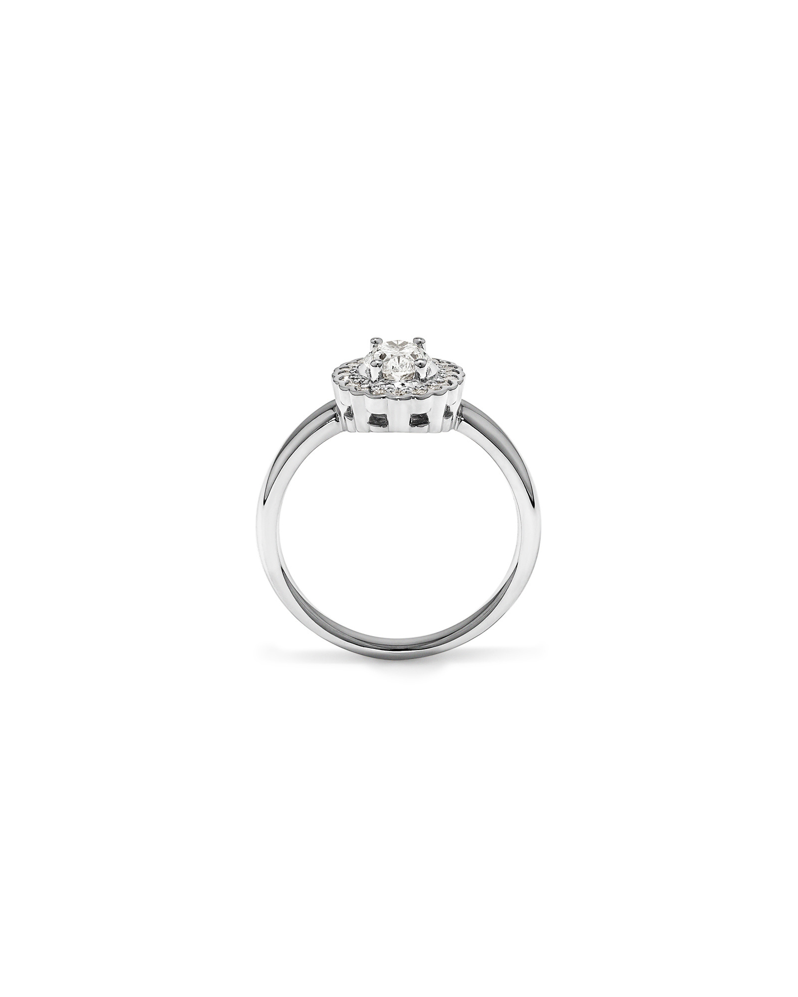 Carat TW Oval Diamond Floral Halo Ring 14kt White Gold