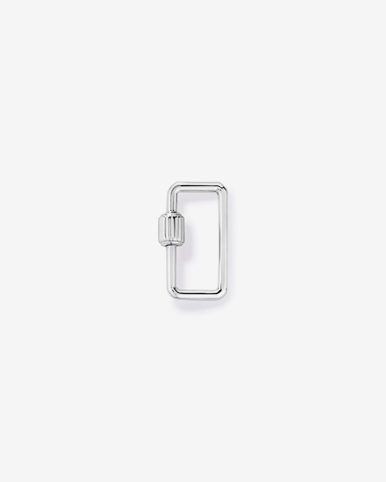 Cut Corner Carabiner Micro Connector in Sterling Silver