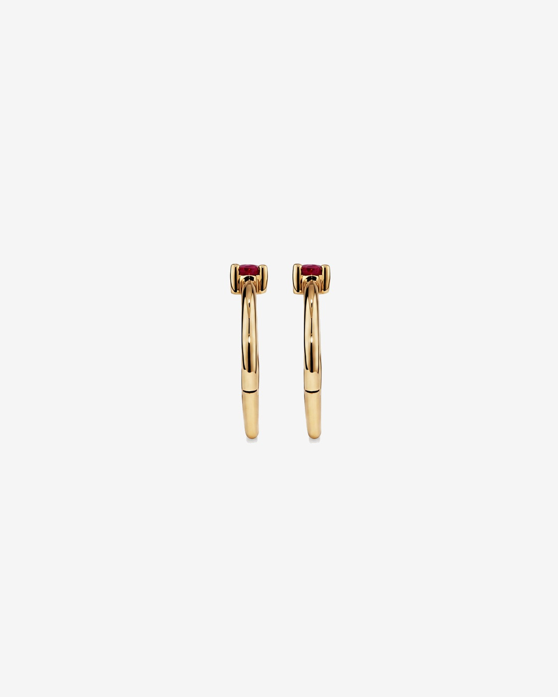 10mm Ruby Accent Sleepers in 10kt Yellow Gold