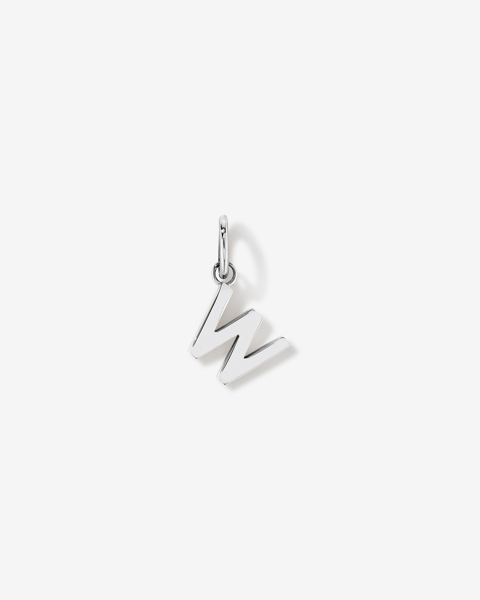 Letter W Initial Pendant in Sterling Silver