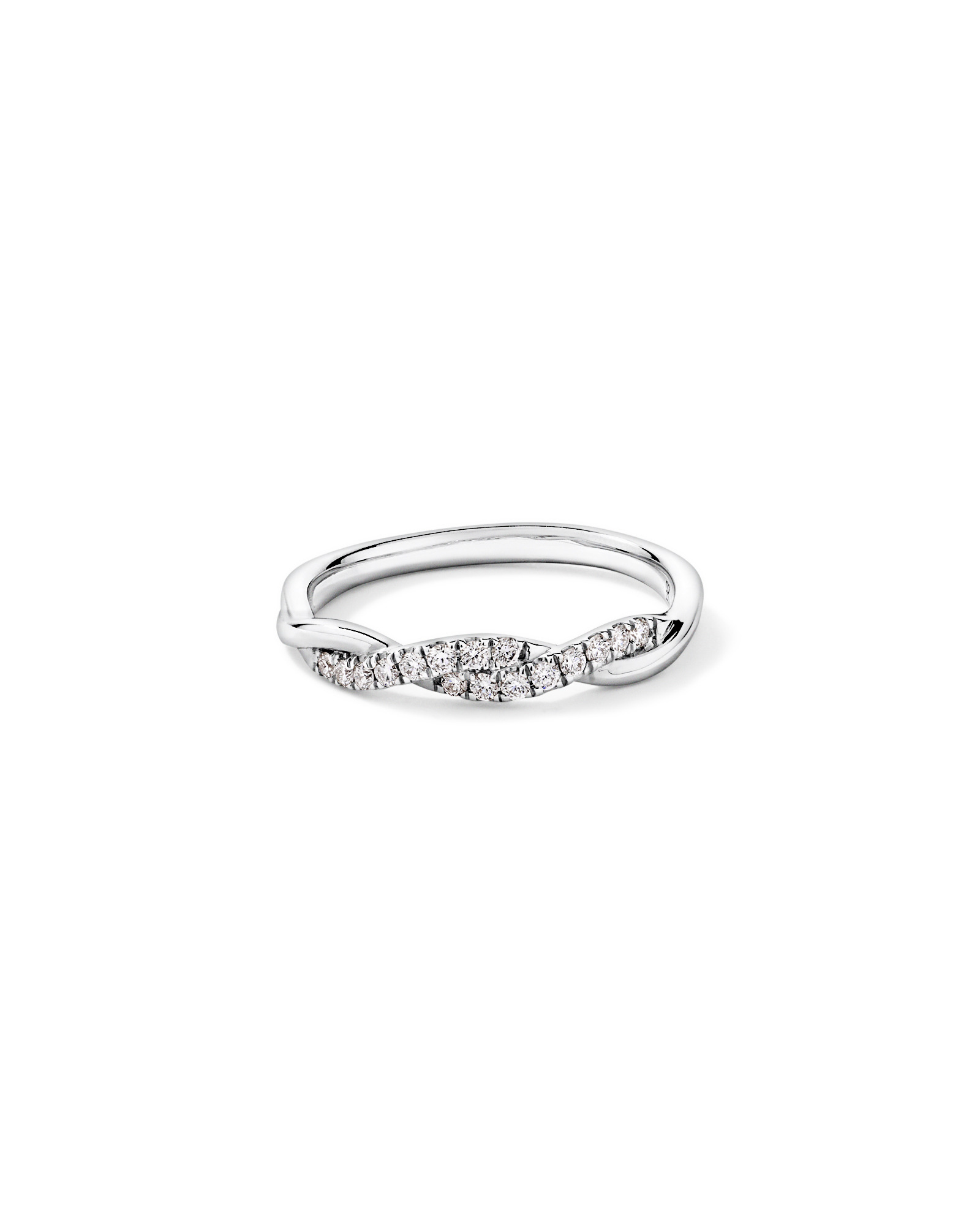 0.16TW Round Brilliant Laboratory-Grown Diamond Twist Wedding Ring 14kt Gold