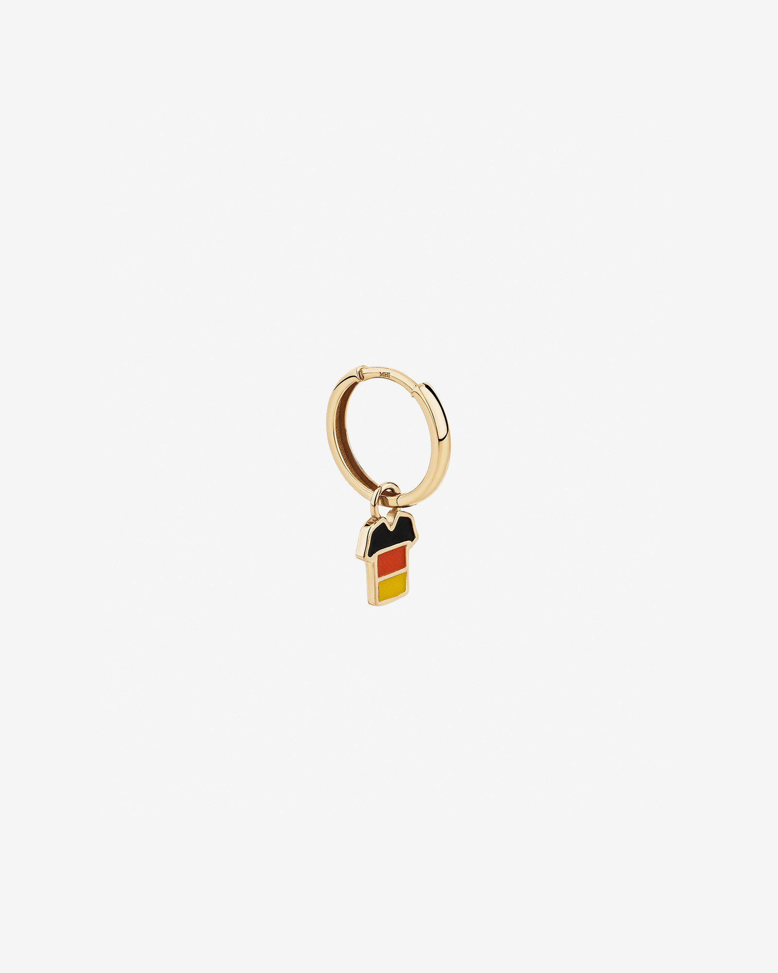 Porte-bonheur de boucle d’oreille en jersey allemand en vermeil 18Kt