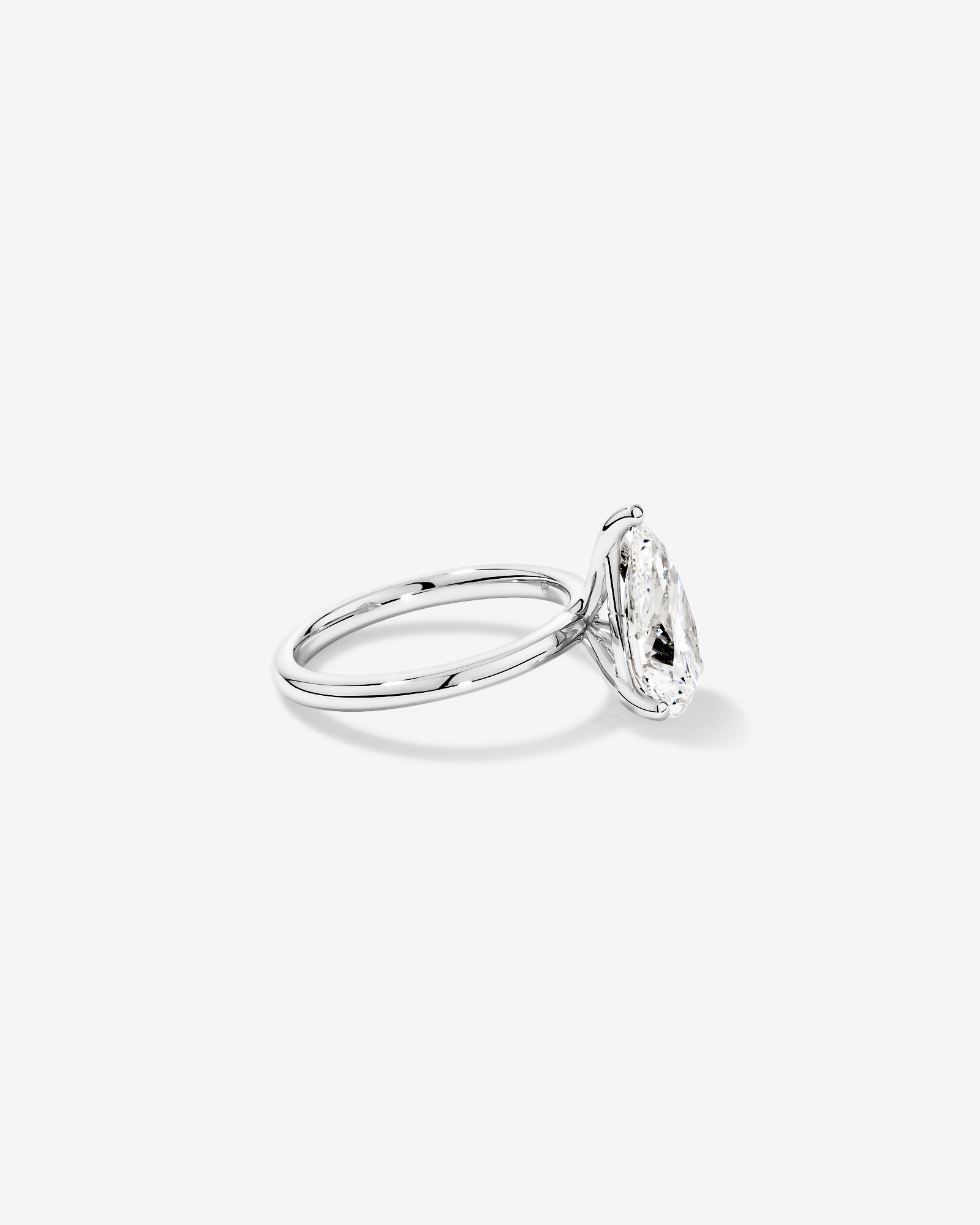 3.00 Carat TW Pear Cut Laboratory-Grown Diamond Solitaire Engagement Ring Platinum