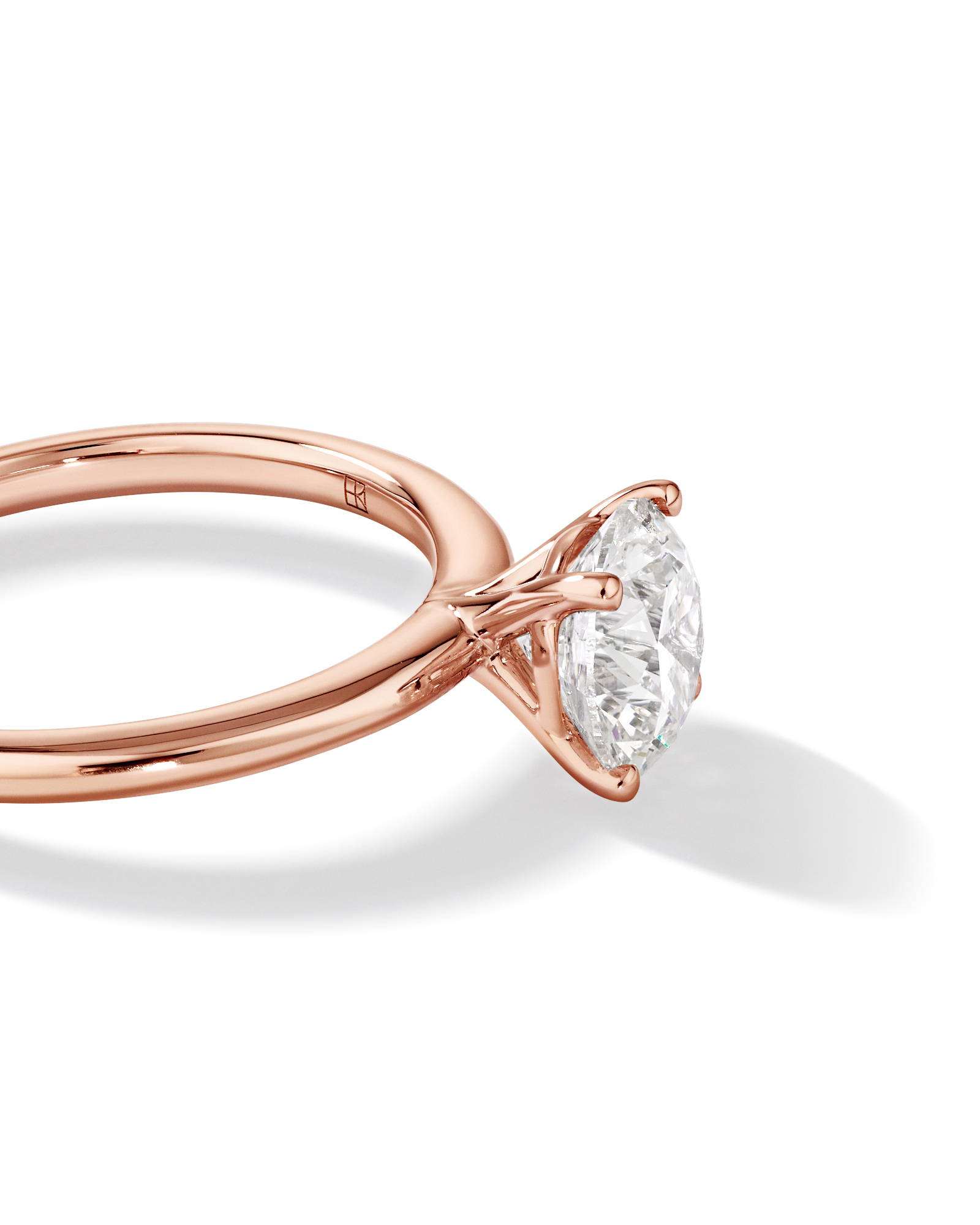 Bague de fiançailles solitaire ronde en diamant brillant de laboratoire TW de 1,50 carat en or rose 14 carats