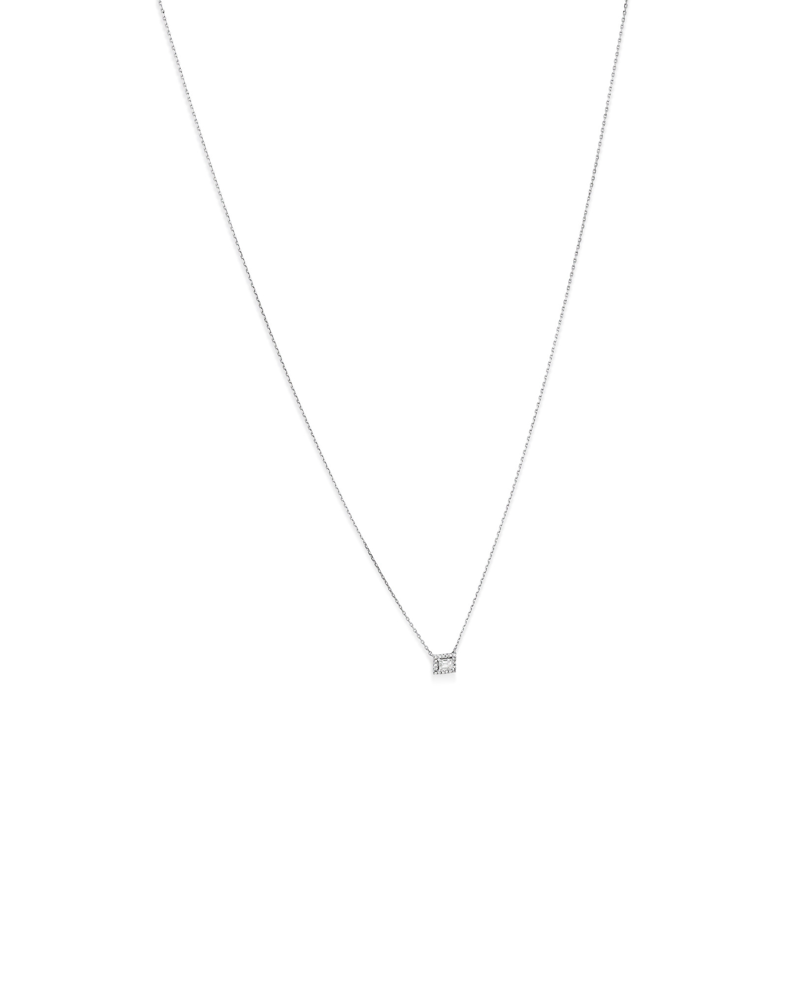 0.23 Carat TW Emerald Diamond Halo Pendant in 10kt White Gold