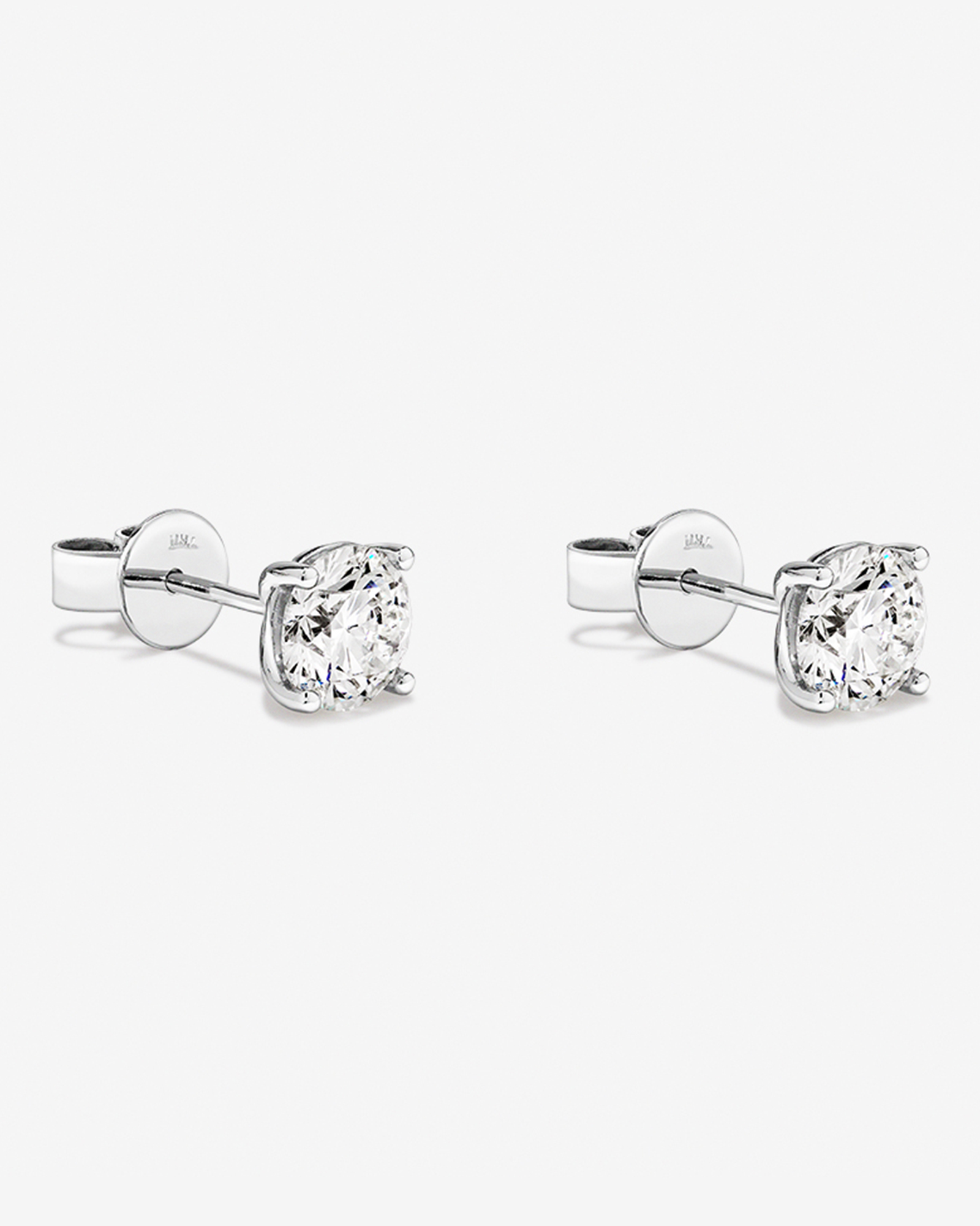Boucles d’oreilles solitaires en diamants canadiens TW de 1,00 carat en or blanc 18 carats