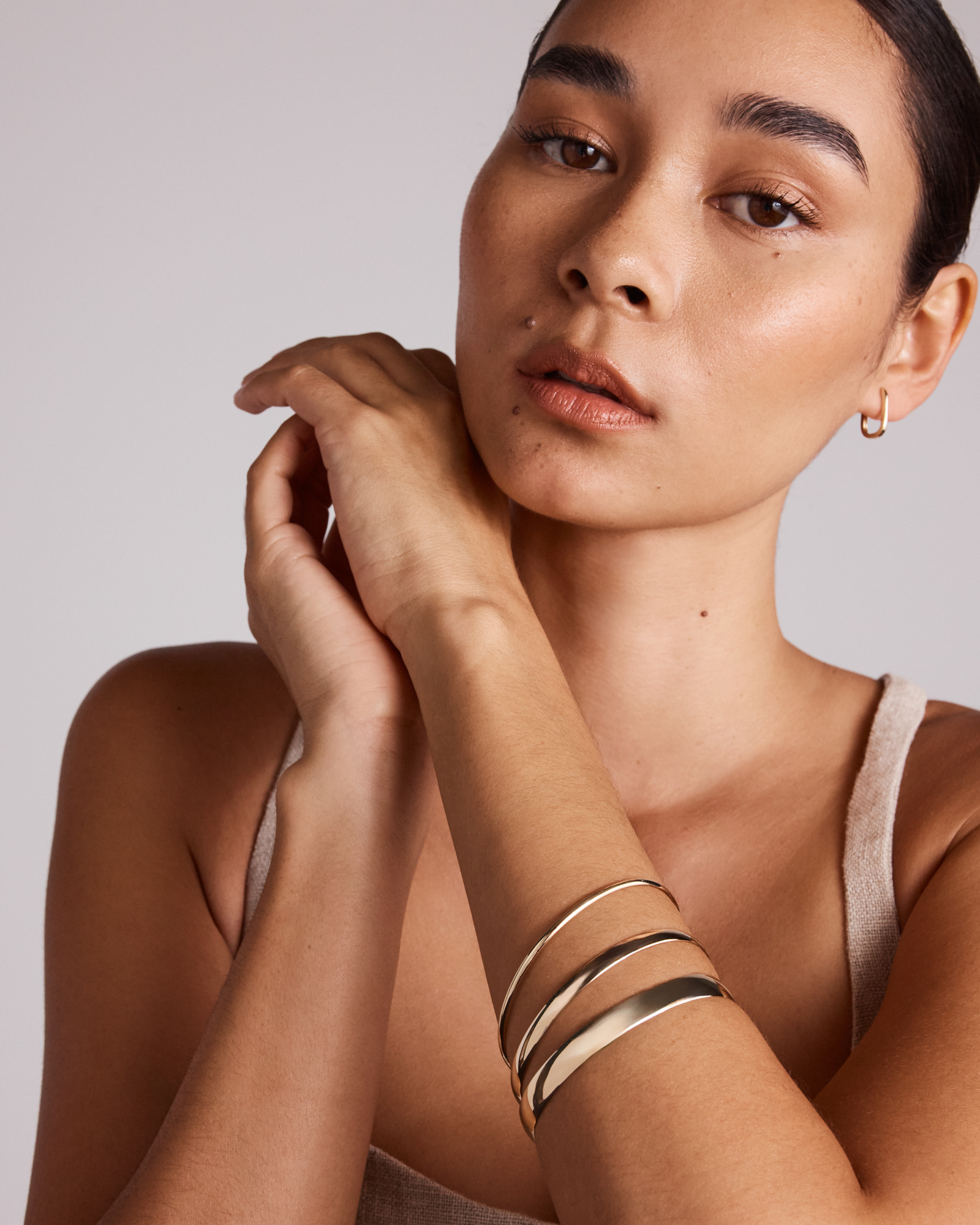 65mm (2.5") 7.3mm Width Solid Round Bangle in 10kt Yellow Gold