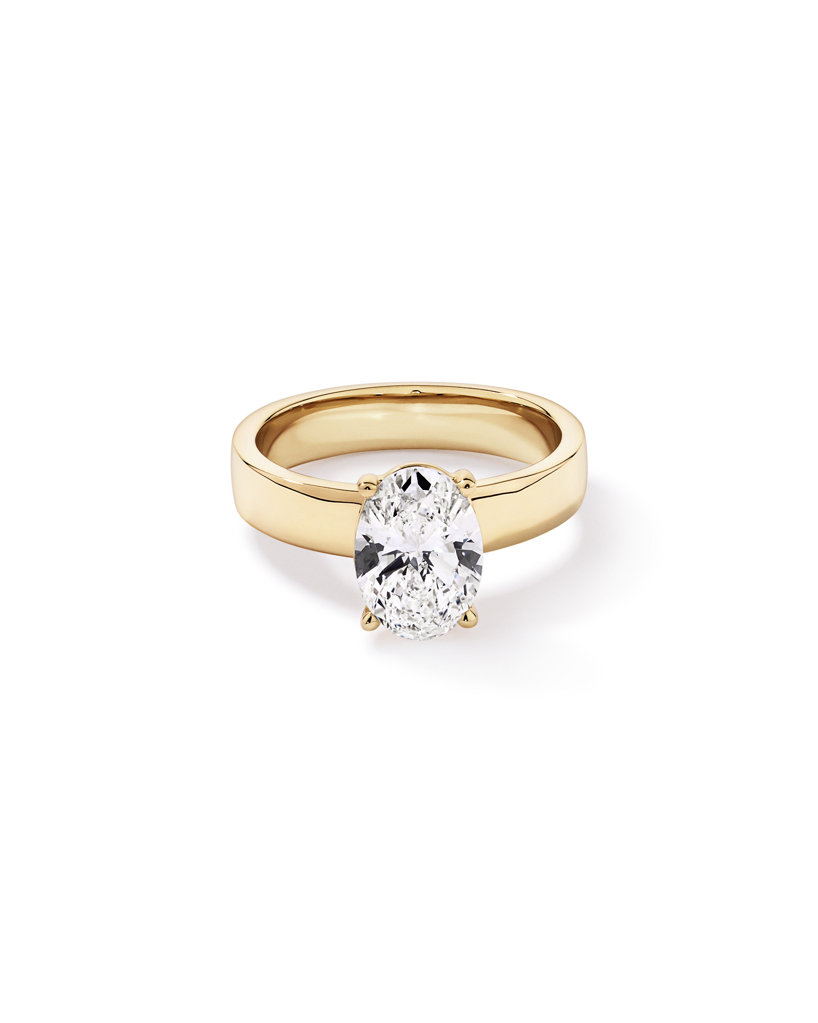 2.00TW Oval Laboratory-Grown Diamond Solitaire Ring 14kt Yellow Gold