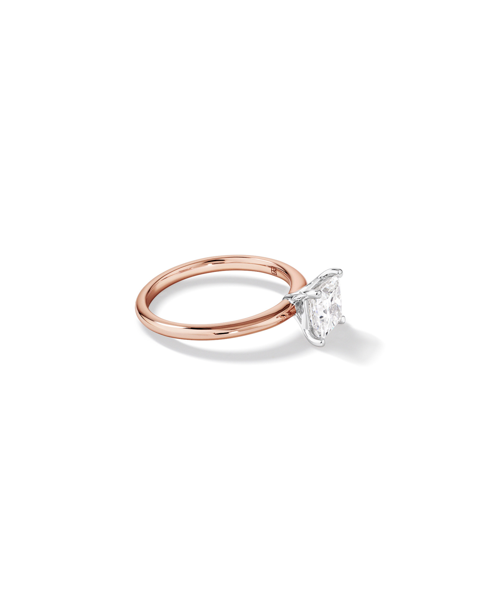1.25 Carat TW Princess Cut Laboratory-Grown Diamond Solitaire Engagement Ring In 14kt Rose and White Gold