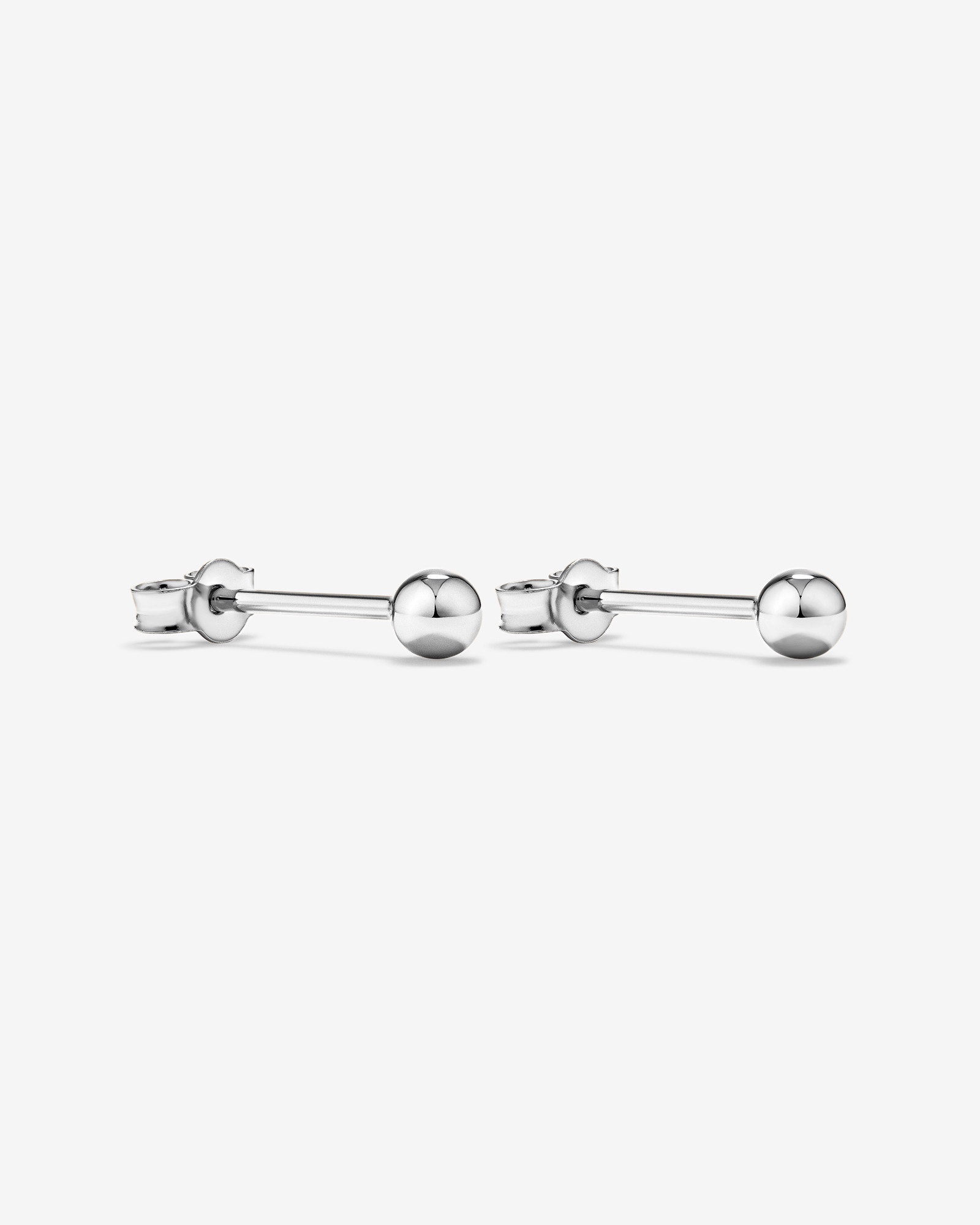3mm Ball Stud Earrings in 10kt White Gold