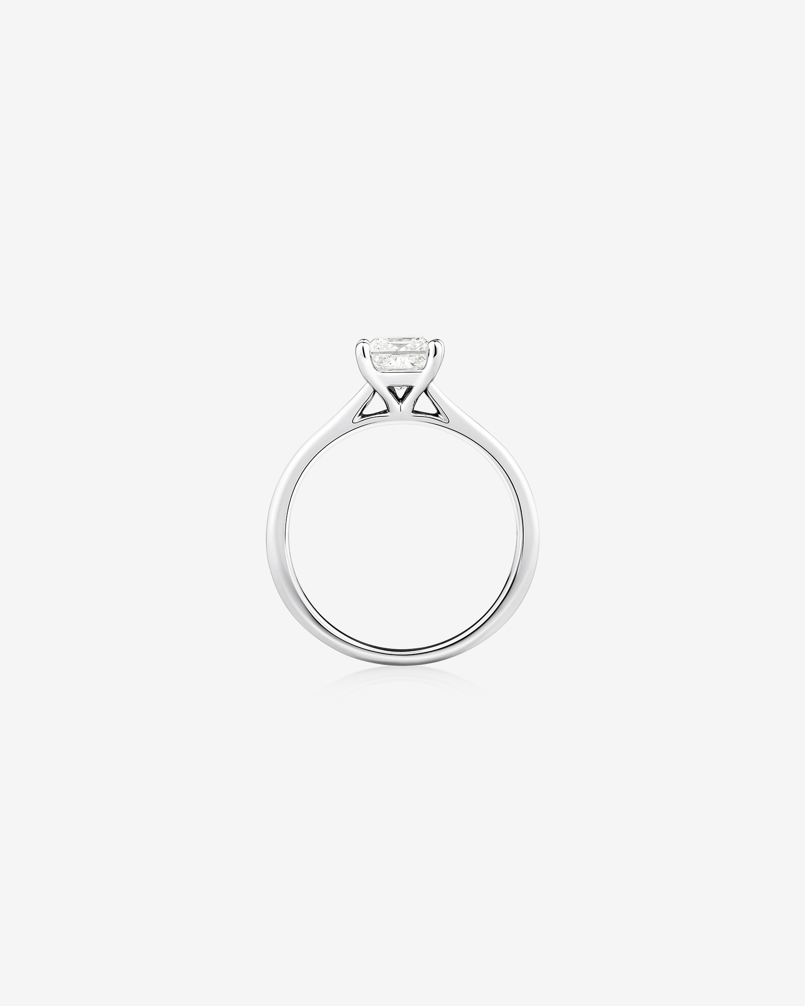 Bague à solitaire certifié Evermore en or blanc 14 K avec diamants totalisant 1 ct
