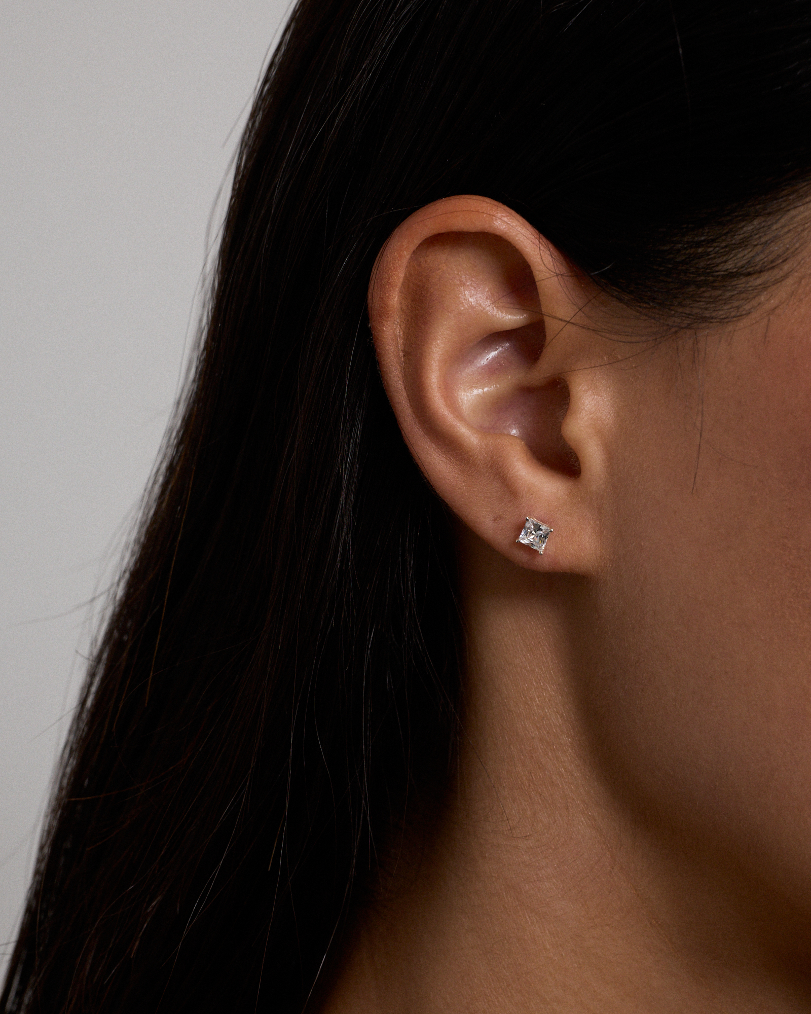 Stud Earrings with Cubic Zirconia in Sterling Silver