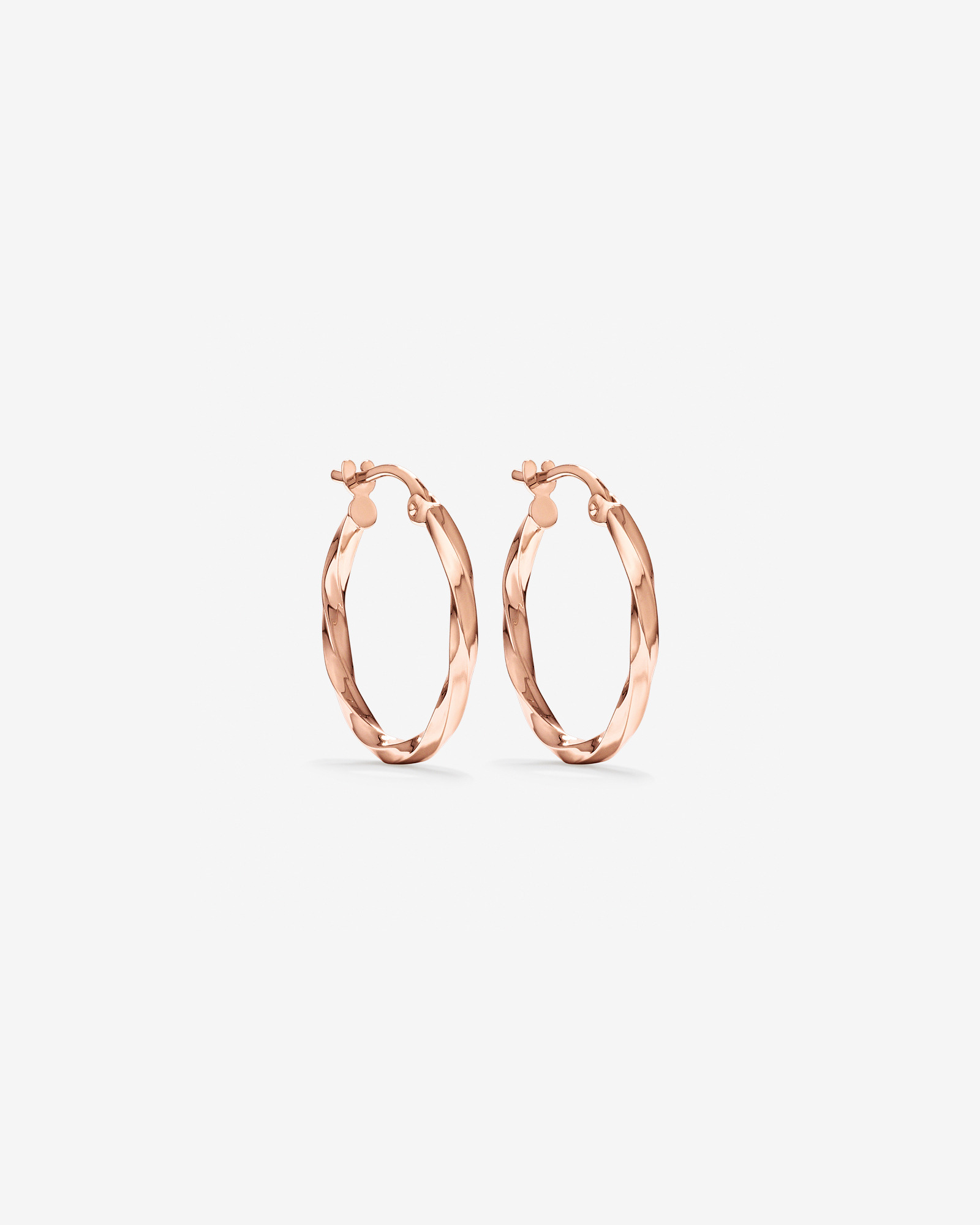 15mm Square Twist Hoop Earrings 10kt White Gold
