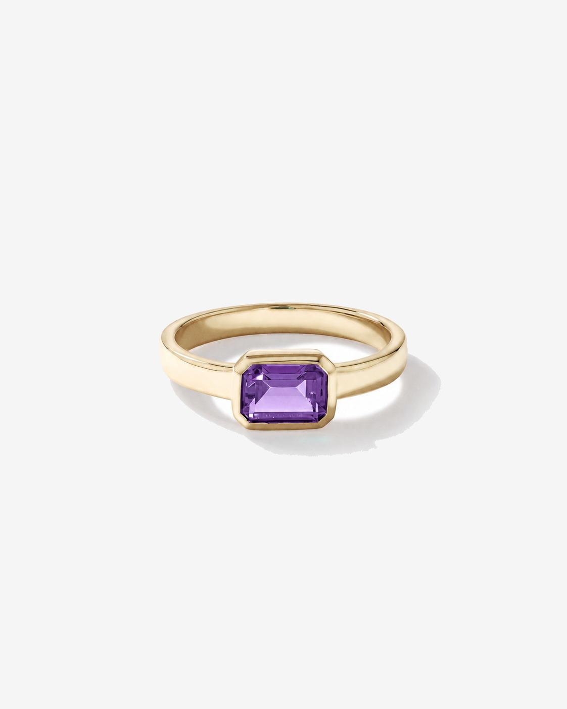 Amethyst Bezel Ring 10kt Yellow Gold