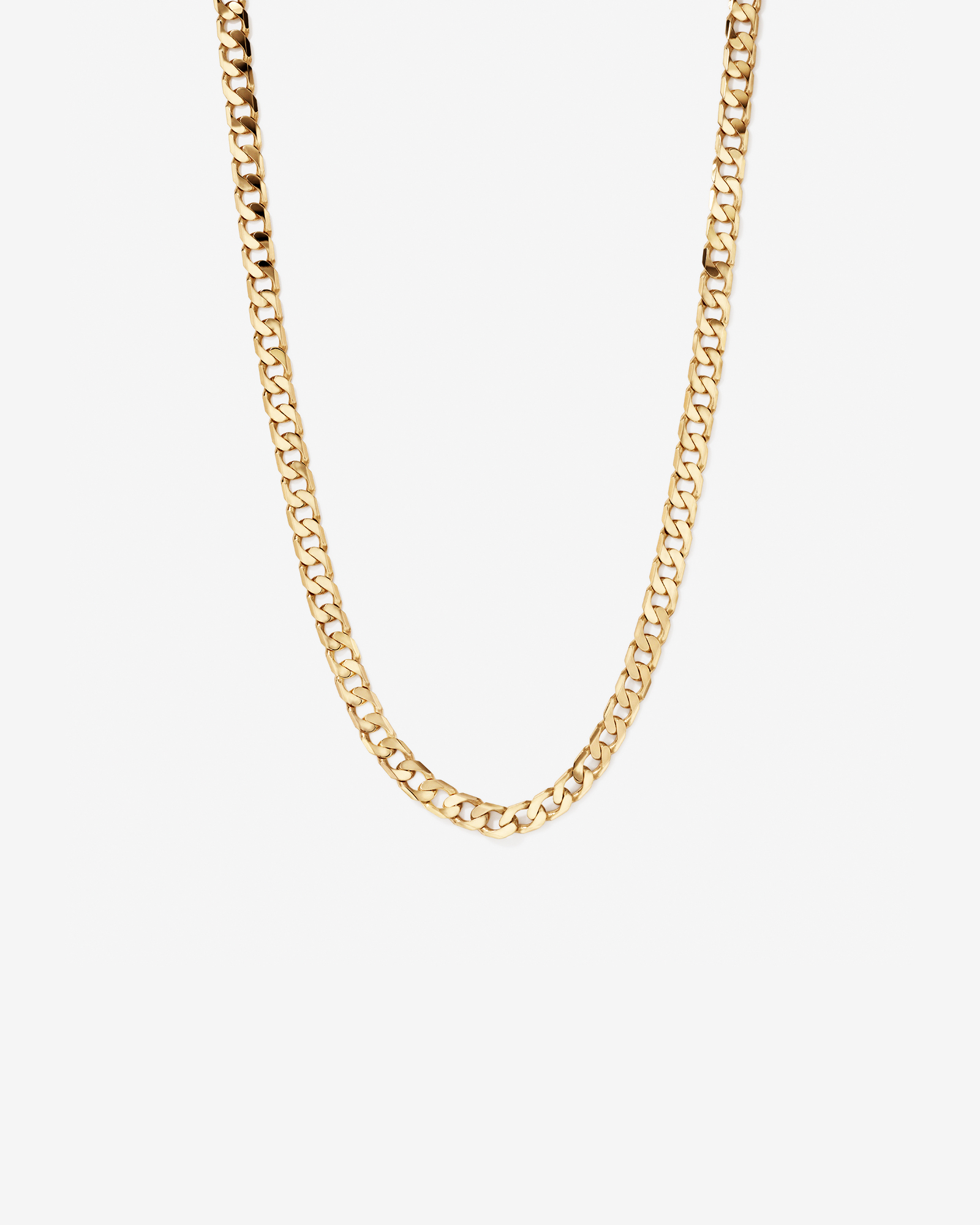 55cm (9") 8.87mm Flat Beveled Curb Chain in 10kt Yellow Gold