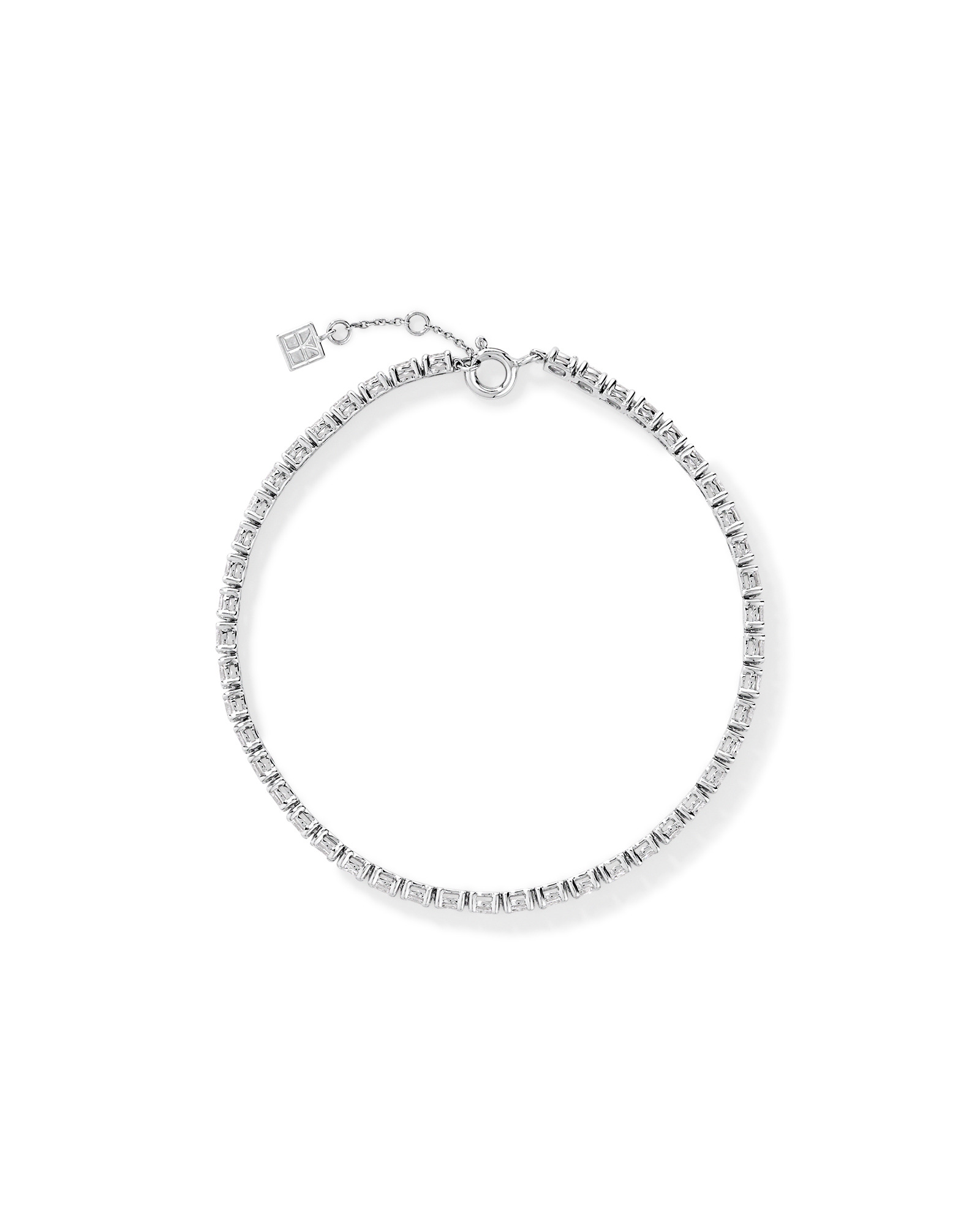 3.00 Carat TW Laboratory-Grown Oval Diamond Tennis Bracelet in Sterling Silver