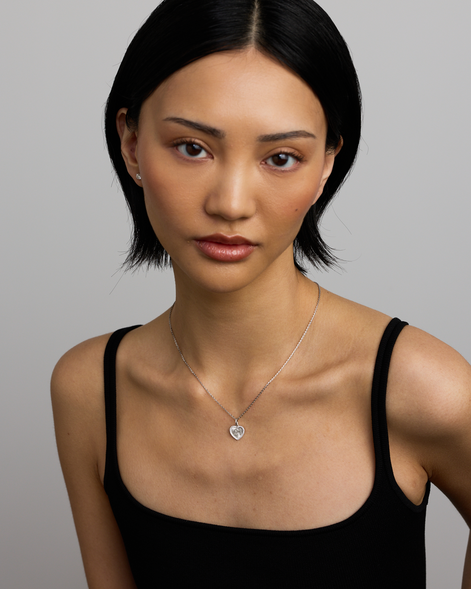 Pendentif cœur rayon de soleil 21 mm avec zircon cubique en argent sterling