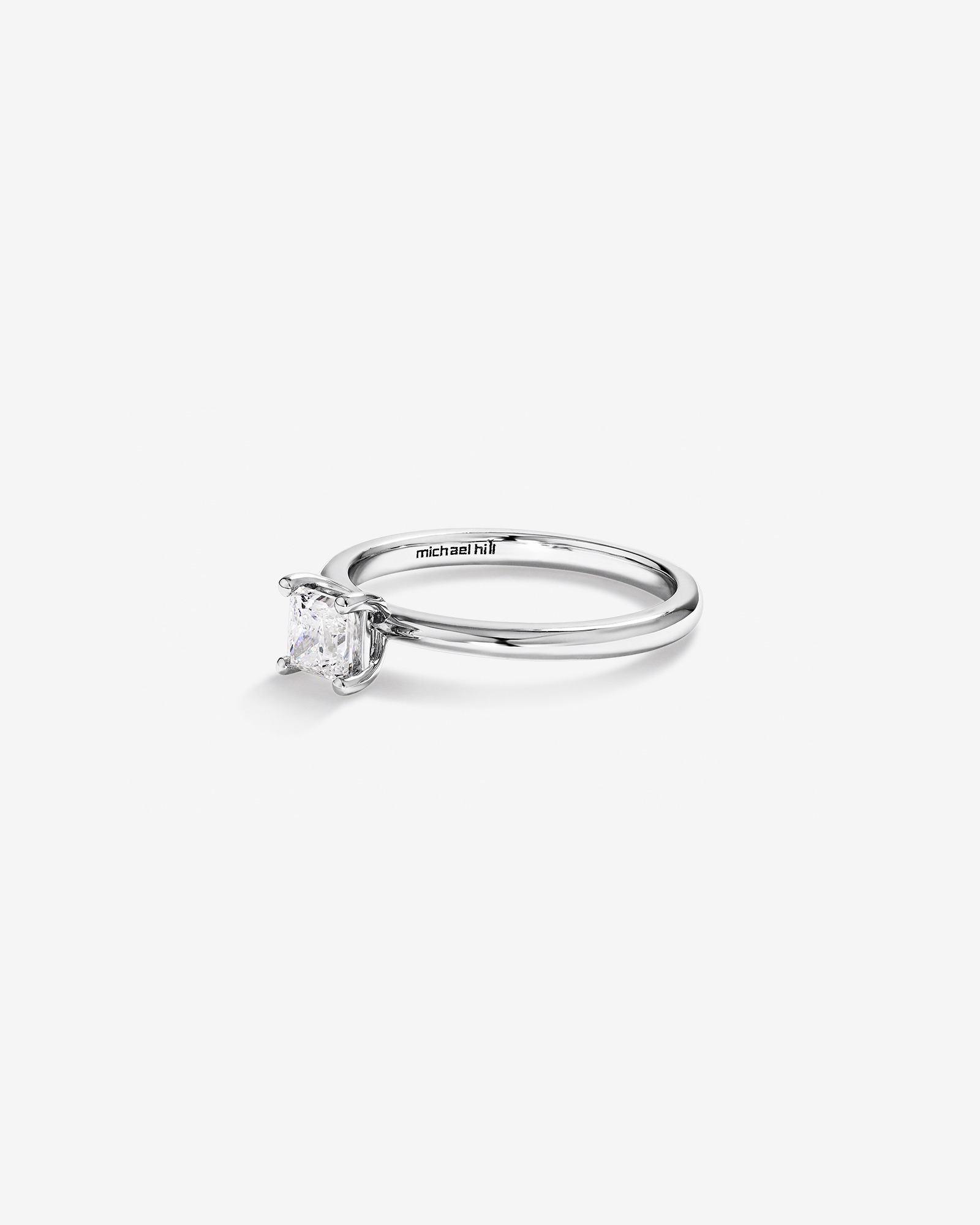 Bague de Fiançailles Solitaire en Diamant Taille Princesse 0,50 Carat TW en Or Blanc 14 kt
