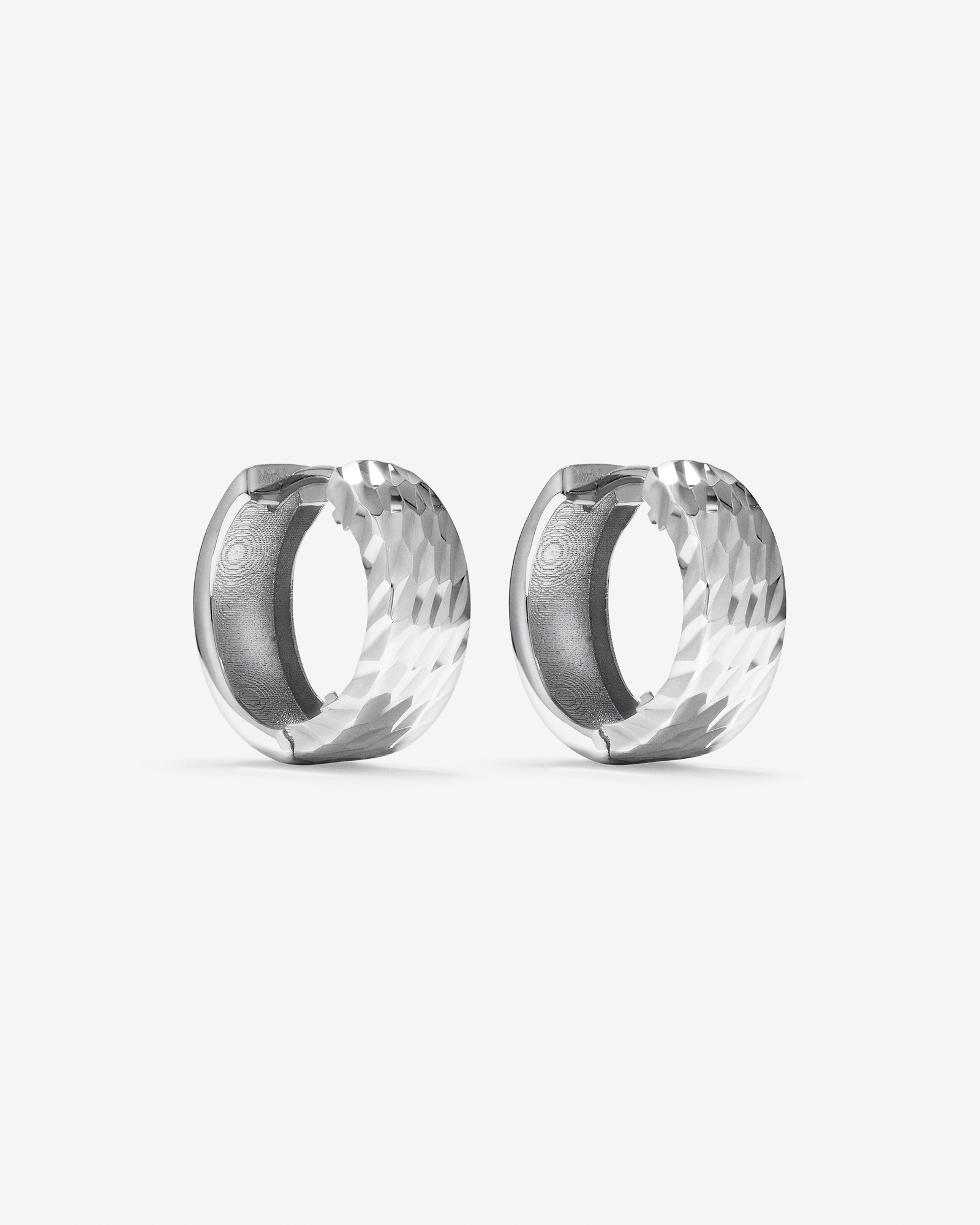 11mm Huggie Earrings in 10kt White Gold