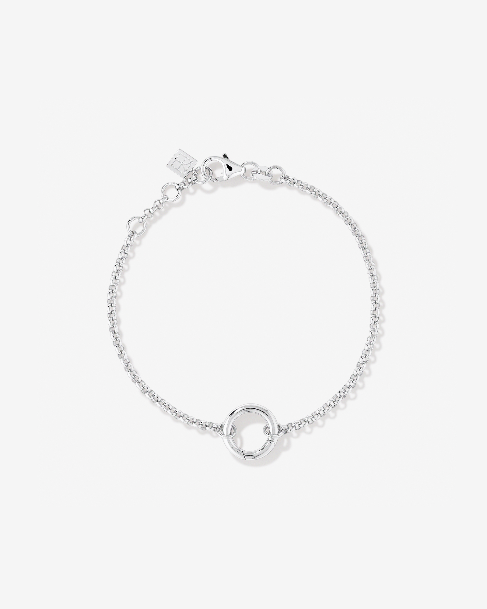 18cm (7") Fine Belcher Open Pendant Bracelet in Sterling Silver