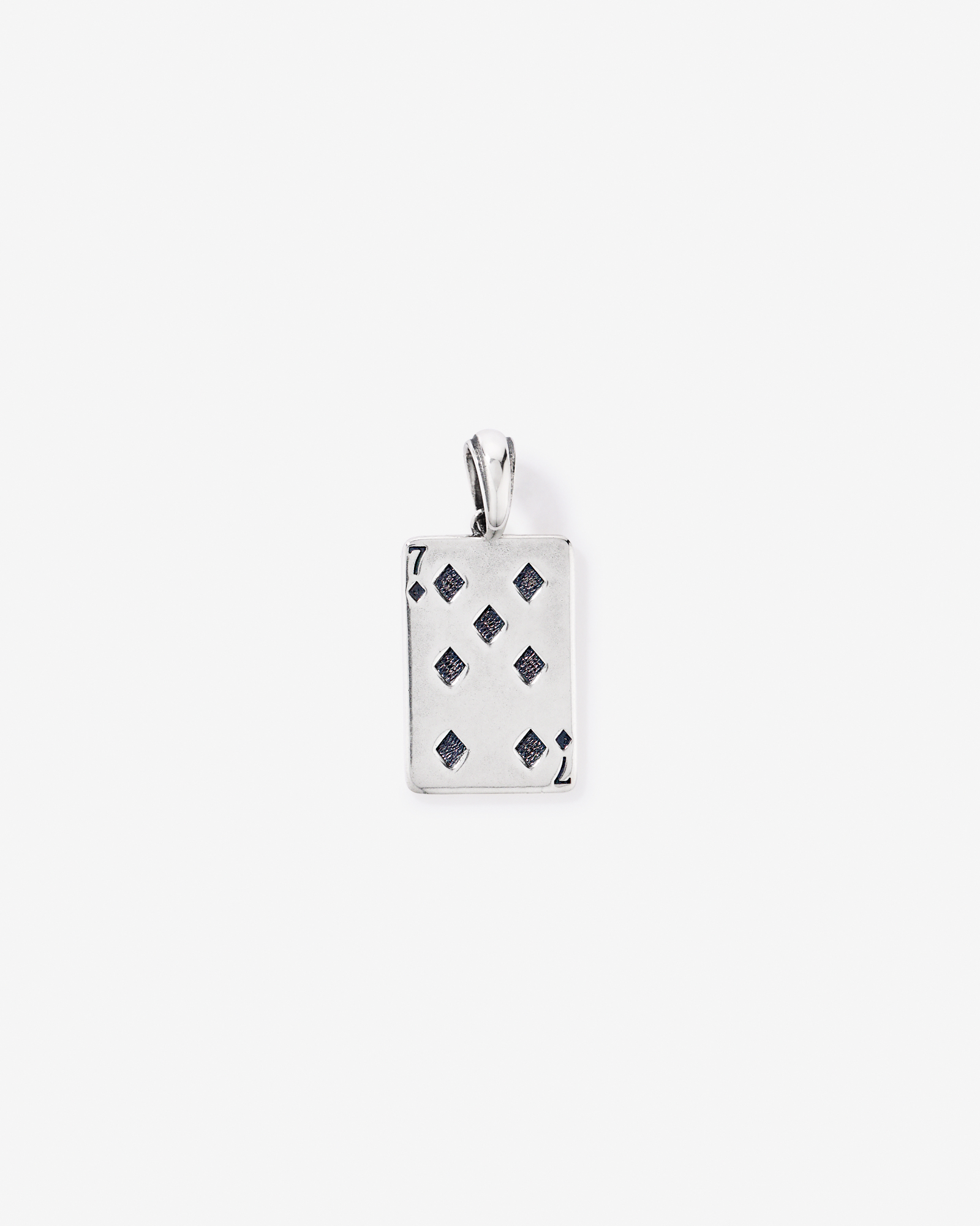 Seven of Diamonds Pendant in Sterling Silver