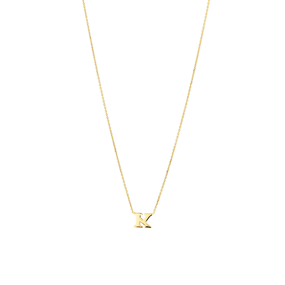 "K" Initial Necklace in 10kt Yellow Gold