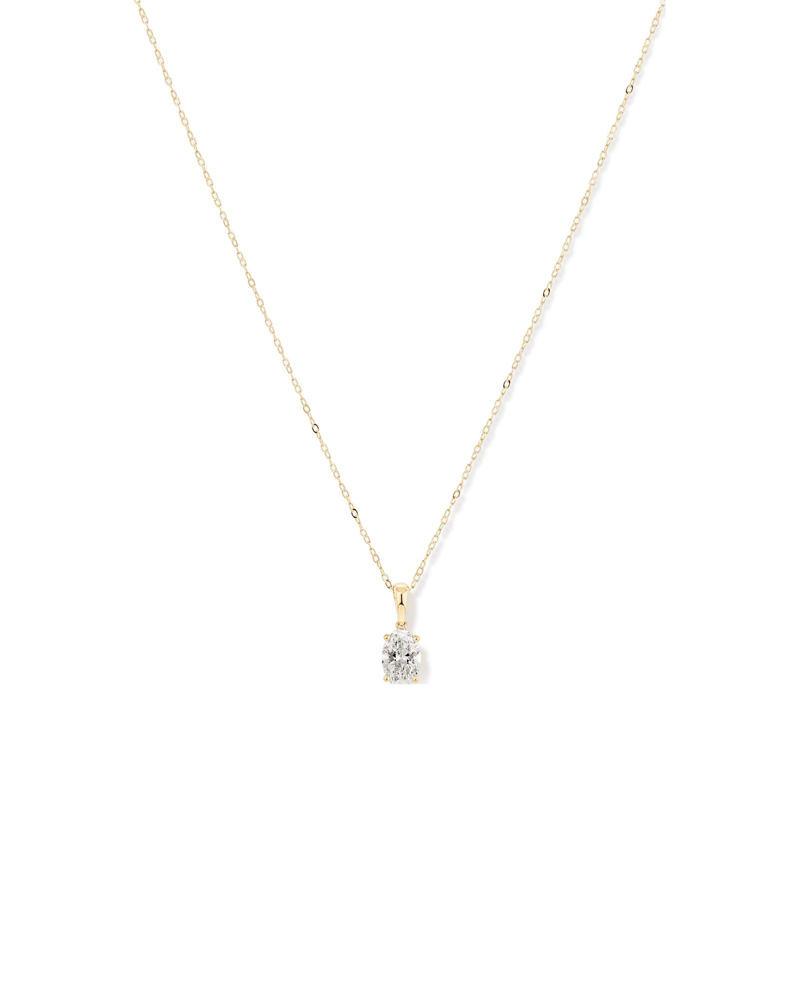 Pendentif solitaire en diamant taille ovale taille 1,00 carat TW en or jaune 10 carats
