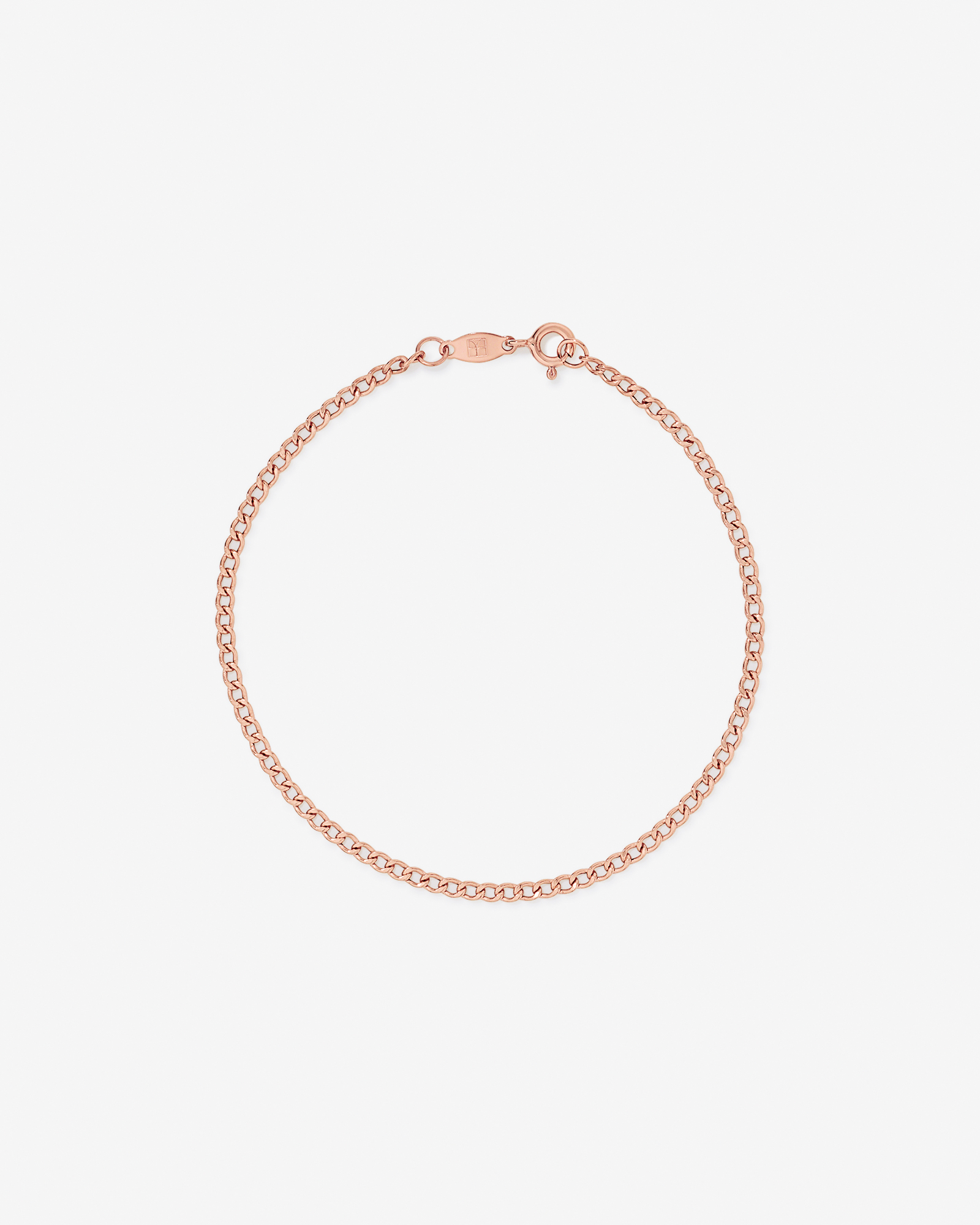 19cm (7.5") 2.4mm Width Semi Solid Diamond Cut Curb Bracelet in 10kt Rose Gold