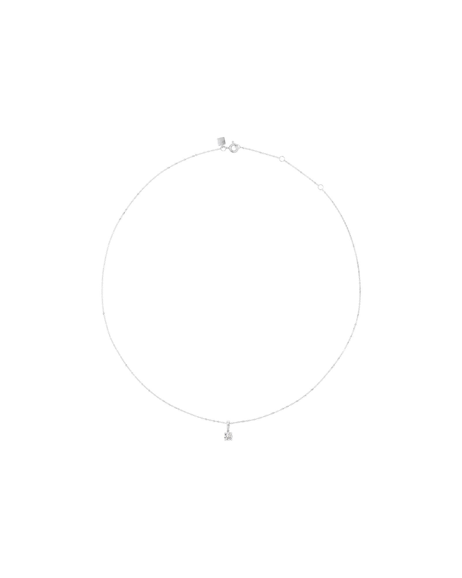 0.30 Carat TW Round Brillaint Laboratory -Grown Diamond Solitaire Pendant Necklace in 10kt White Gold